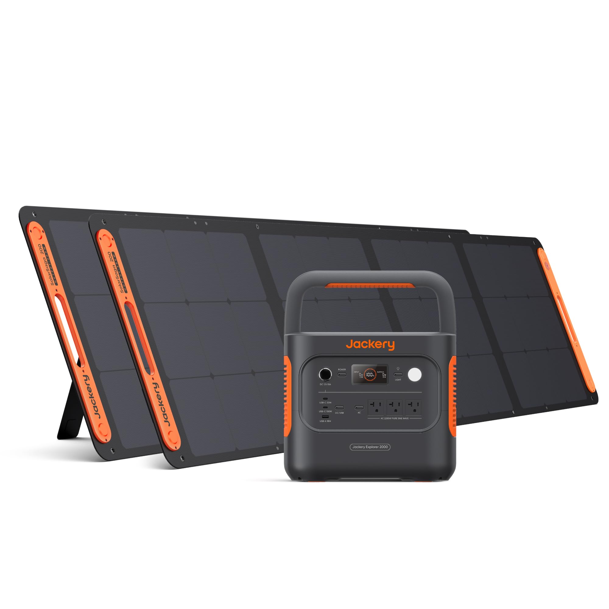 Jackery Solar Generator 2000 V2 With 2X200W Solar Panels, 2042Wh/2200W Lifepo4 Portable Power Station, 20Ms Ups Home Backup, Usb