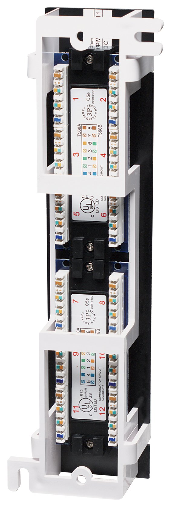 Intellinet 12 Port Cat 5E Network Patch Panel Wall Mount With 89D Bracket   Installer Grade 3Mm 50 Micro Inch Gold Plated Jack C