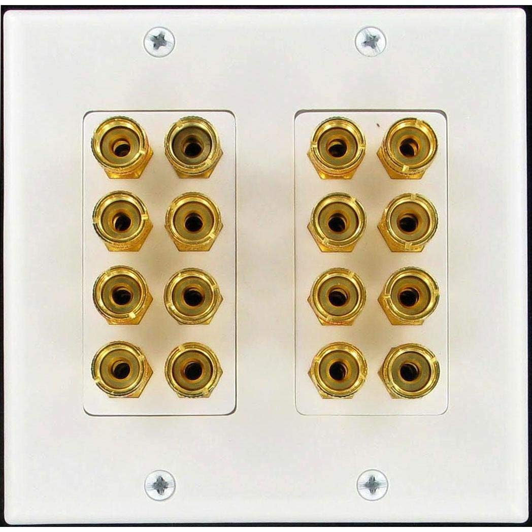 Unique Products Online Speaker Wall Plate 16 Post For 8 Speakers And Color Coded For Home Theater System Dolby Audio Sound Our S