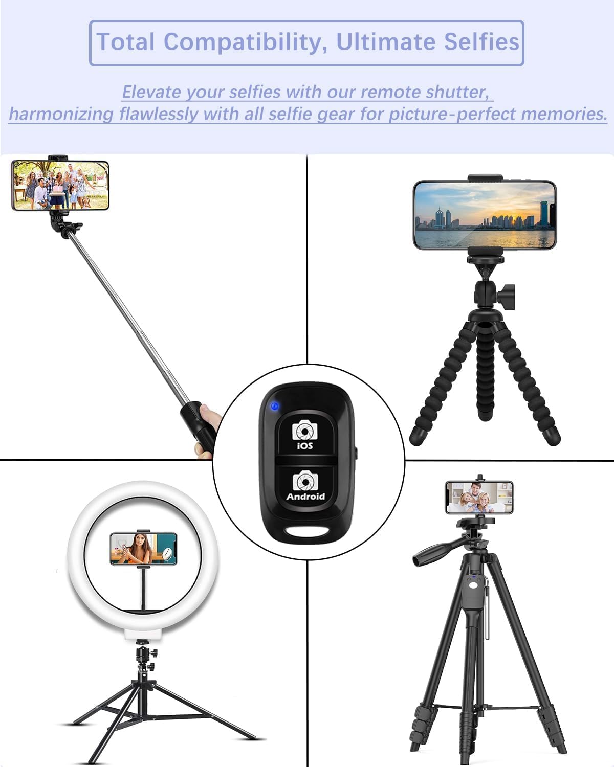Wireless Remote For Iphone Camera For Iphone & Android, Bluetooth Remote Capture Perfect Moments Hands Free With This Selfie Cli
