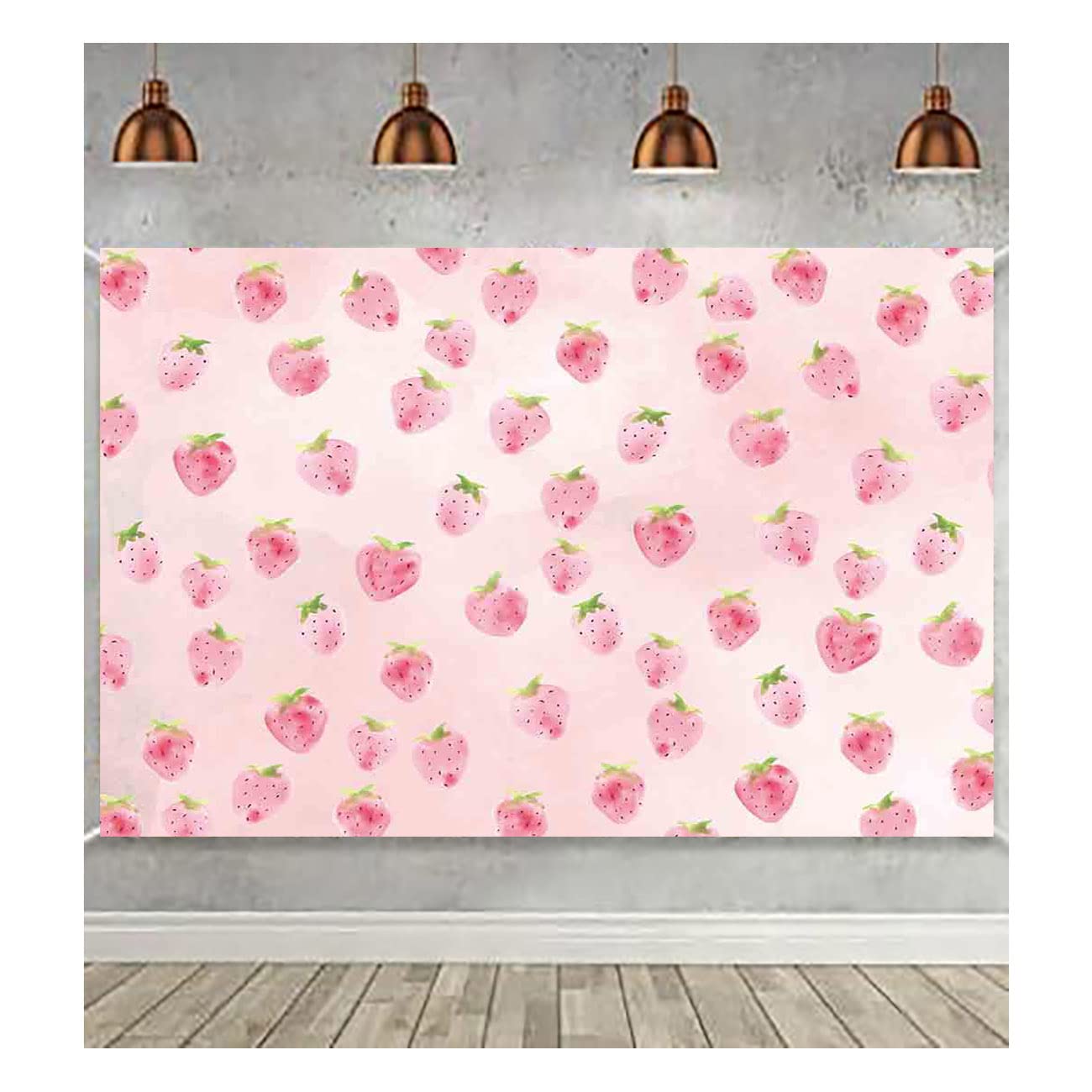 Maqtt Pink Strawberry Backdrop For Girls Birthday Party Decoration Strawberry Photography Background Baby Shower Supplies Cake T