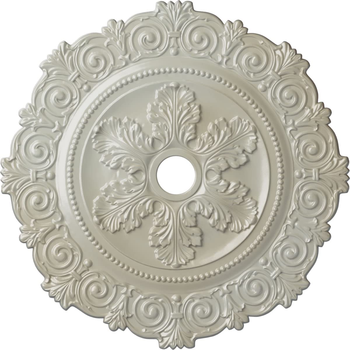 Ekena Millwork CM33SCFBS - 33 1/4OD x 3 5/8ID x 1P Scroll Medallion (Fits Canopies up to 3 5/8) - Ceiling Medallion, Flash Blue