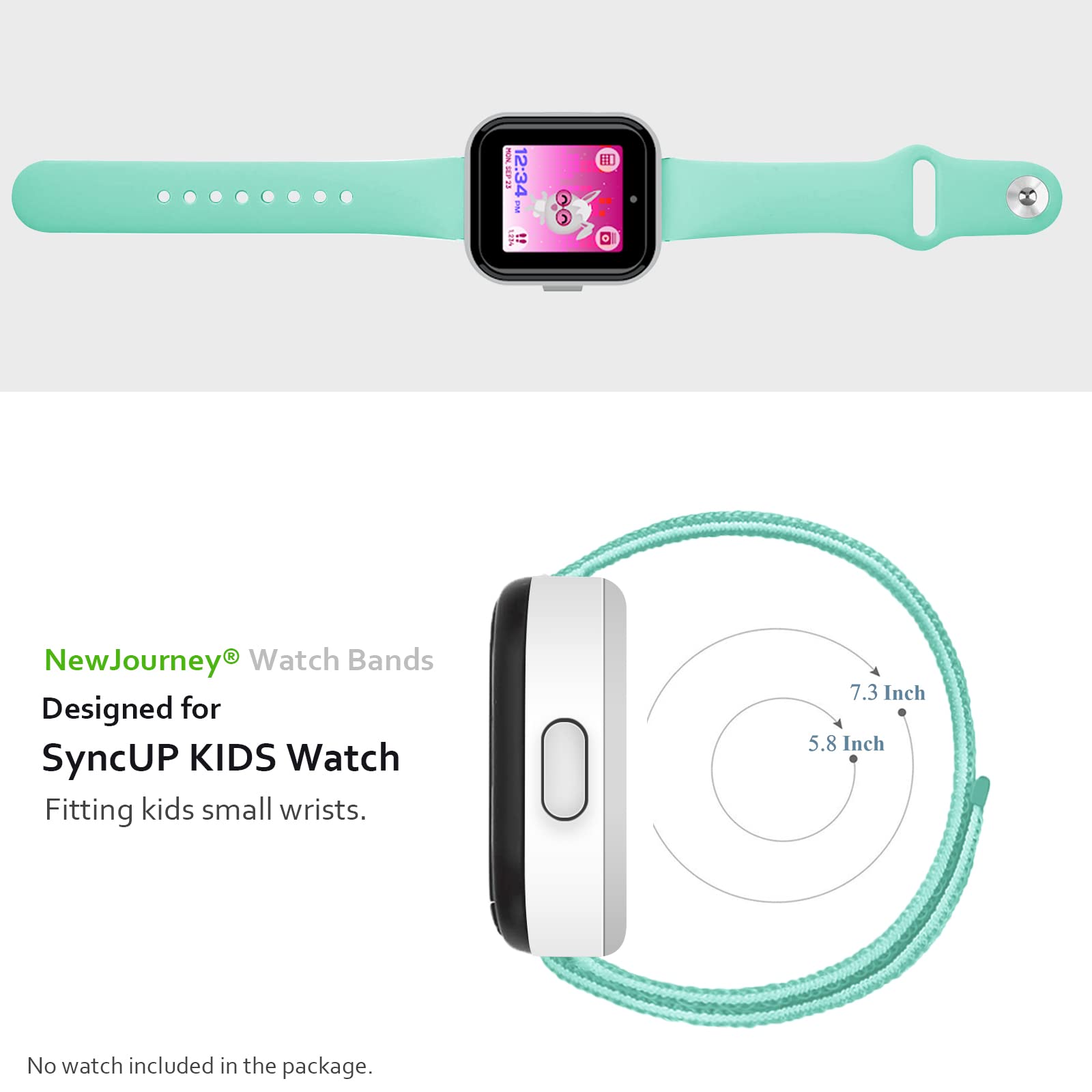 Newjourney For Syncup Kids Watch Band Replacement, Soft Silicone Watch Bands Compatible With T Mobile Syncup Kids Watch For Boys