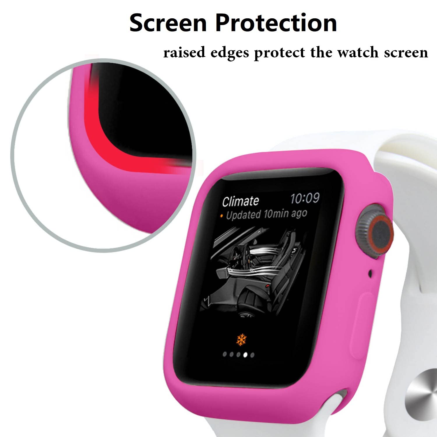 Hontao Ultra Thin Soft Tpu Shockproof Bumper Case For Iwatch Apple Watch Series 3/2/1 Barbie Pink 42Mm