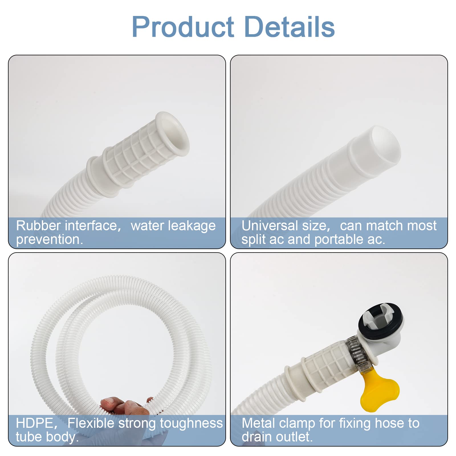 Hoxha Air Conditioner Drain Hose Kit Plastic Tubing For Ac Condensate Flexible Durable Drain Hose For Mini Split Ac Portable Ac