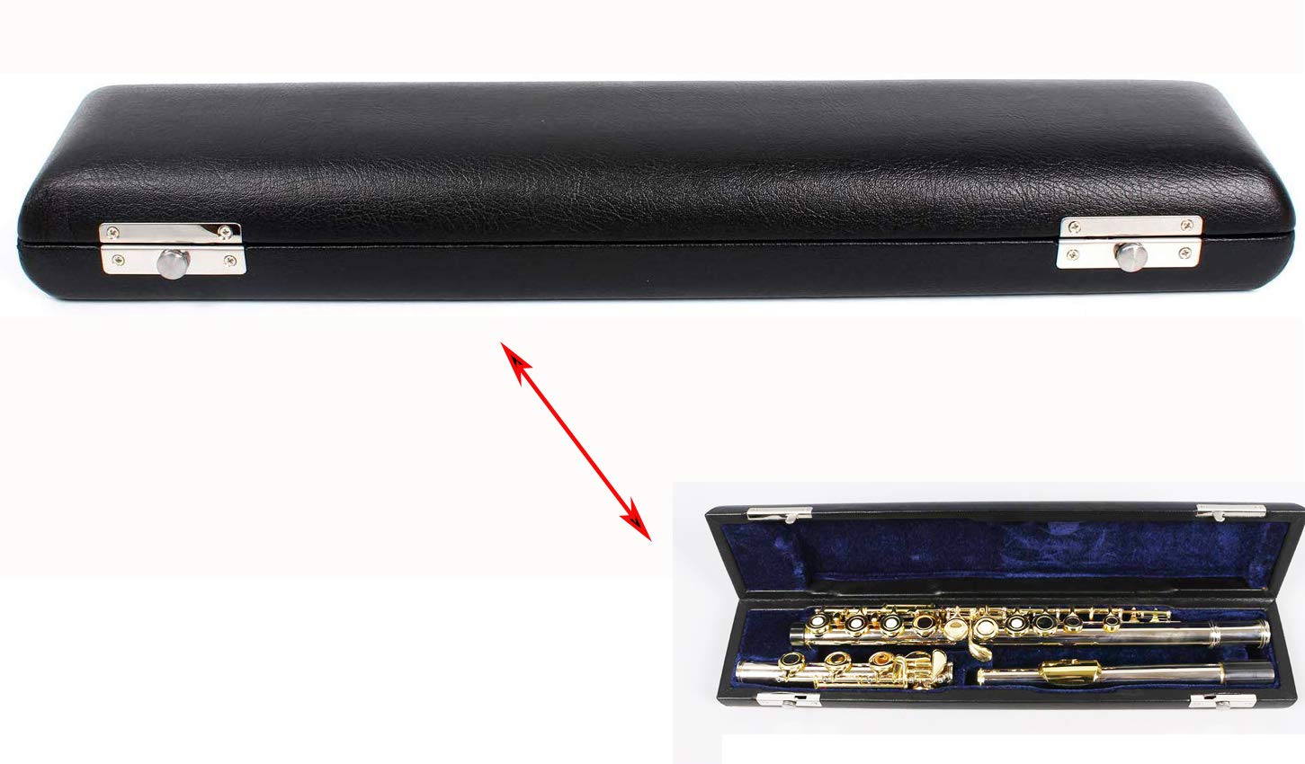 Yinfente 16 Hole flute Case 17 hole flute Bag For Metal Flute Protect Carry Flute leather surface Strong light (16hole)