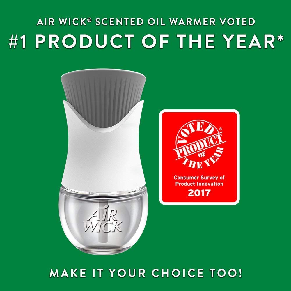 Air Wick Plug In Scented Oil Warmer, White, Essential Oils, Air Freshener, 2 Count (Pack Of 1)