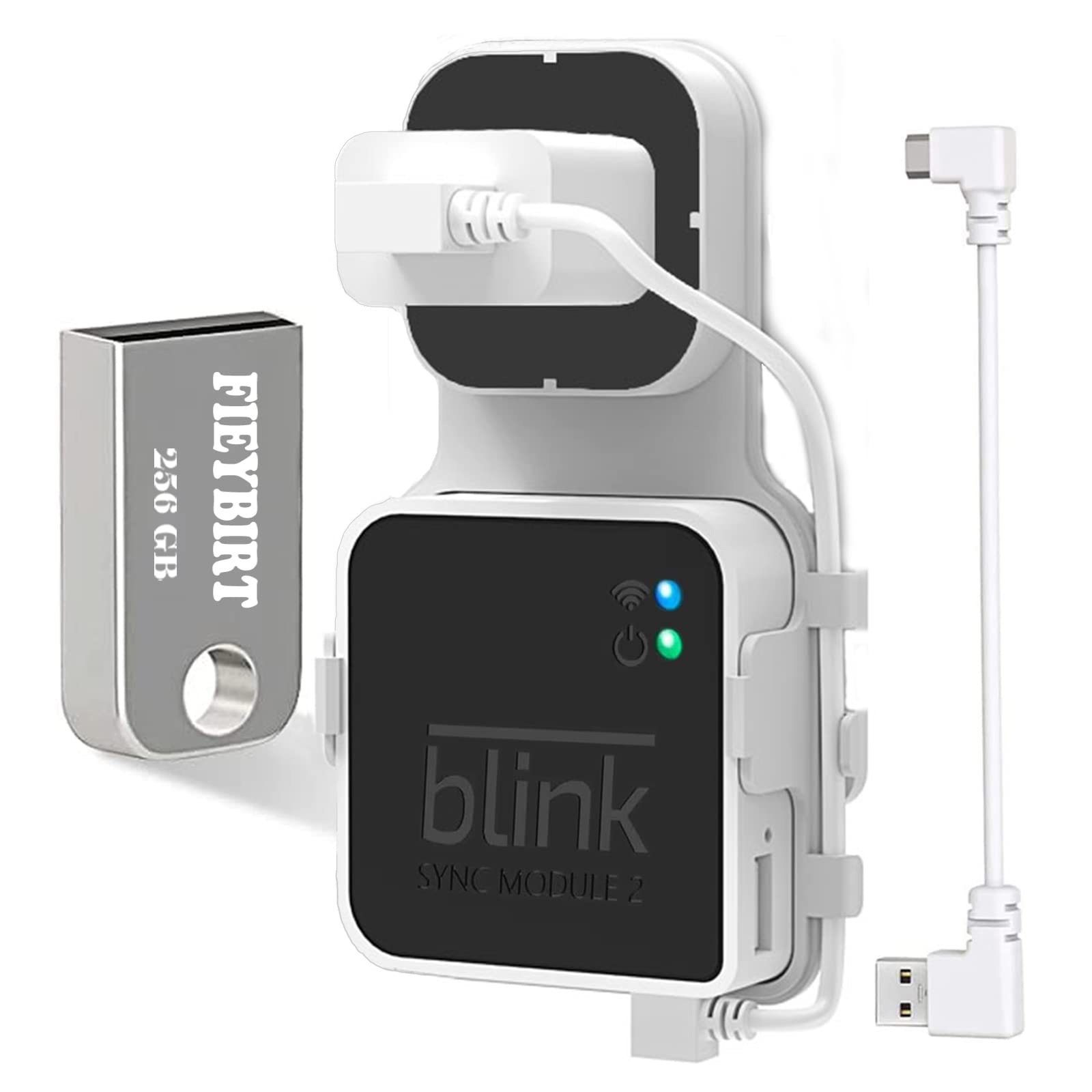256Gb Blink Usb Flash Drive And Sync Module 2 Mount, Space Saving And Easy Move Mount Bracket Holder For Blink Outdoor Indoor Se