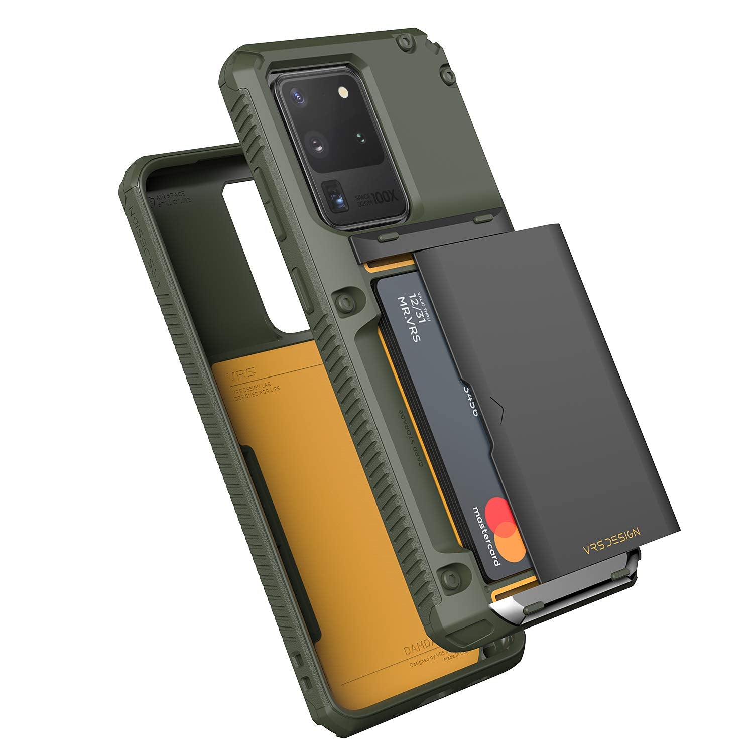 Vrs Design Damda Glide Pro Phone Case For Galaxy S20 Ultra, With [4 Cards] [Semi Auto] Premium Sturdy Credit Card Slot Wallet Fo