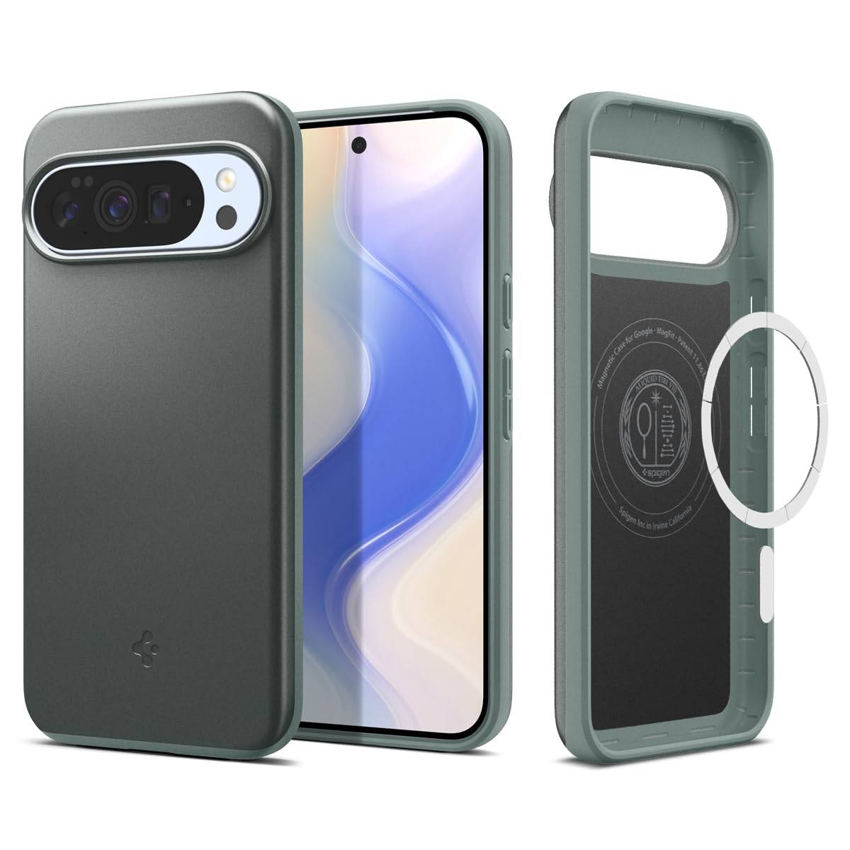Spigen for Pixel 10/10 Pro Case, Thin Fit MagFit (2025) [Designed for Pixelsnap, Compatible with MagSafe Accessories] - Sage Gre