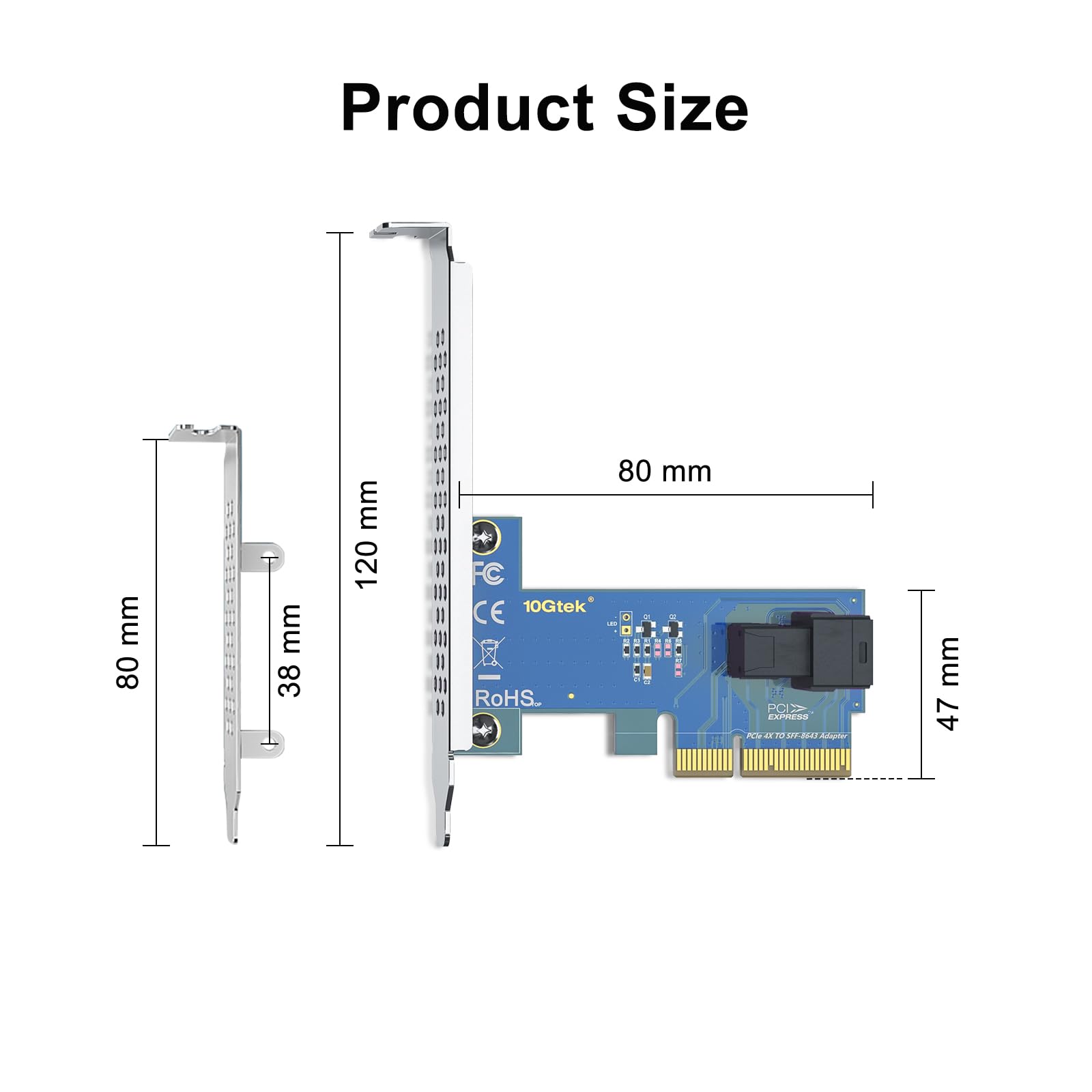 U.2 Nvme Ssd Adapter Card, Pcie 3.0 X4 To Sff 8643 (1 Port), Multi Os Support For Windows, Linux, Vmware, Ubuntu