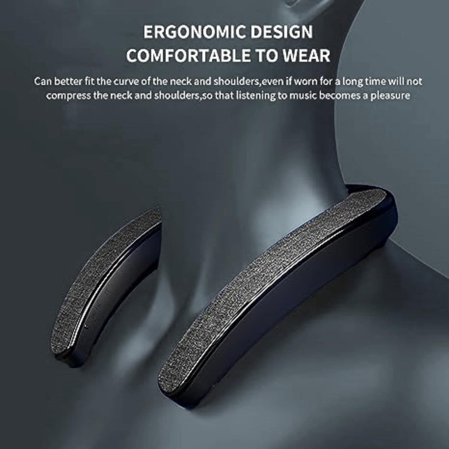 Vanpeuso Neck Speaker, Bluetooth 5.3 Built In Mic, Neckband Speakers True 3D Stereo Surround Sound (Black)