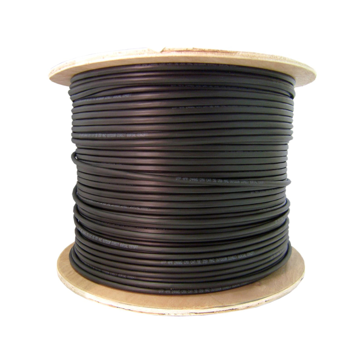 Direct Burial/Outdoor Rated Cat6 Black Ethernet Cable, Solid, Cmx, Waterproof Tape, Spool, 1000 Foot