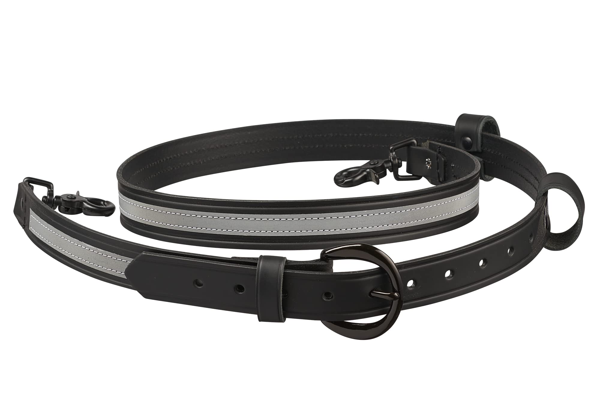 Perfect Fit Shield Wallets Leather Firefighters Radio Strap Black Hardware Premium Quality Black Leather With Reflective Stripe