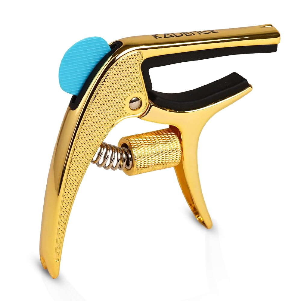 Kadence CapS01Gd Touring Series Professional 3In1 Guitar Capo | QuickChange Aluminium Alloy Capo With Adjustable Tension, Pi