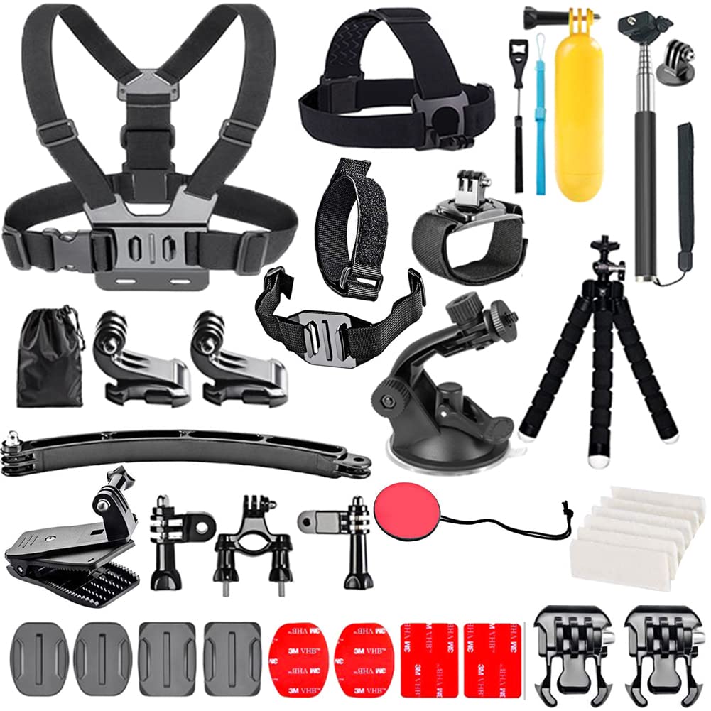 Tansuo Action Camera Accessories Kit Set For Gopro Hero 12 11 10 9 8 Max 7 6 5 4 Black Gopro 2018 Session Fusion Silver White In