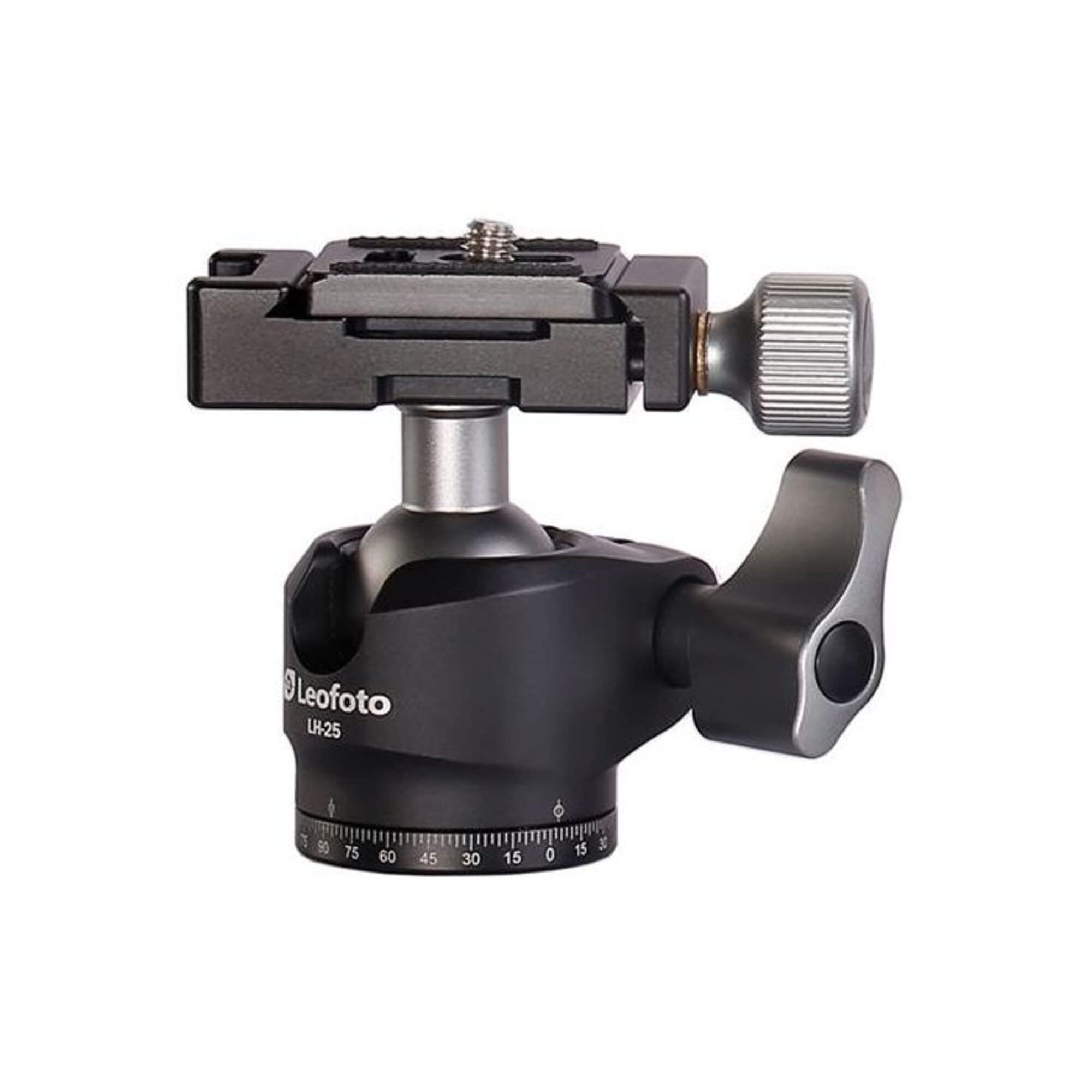 Leofoto   Lh 25 Tripod Head With Pu 25 Quick Release Plate   Ultra Light And Small   Load Capacity: 6 Kg   Lh 25+Pu 25