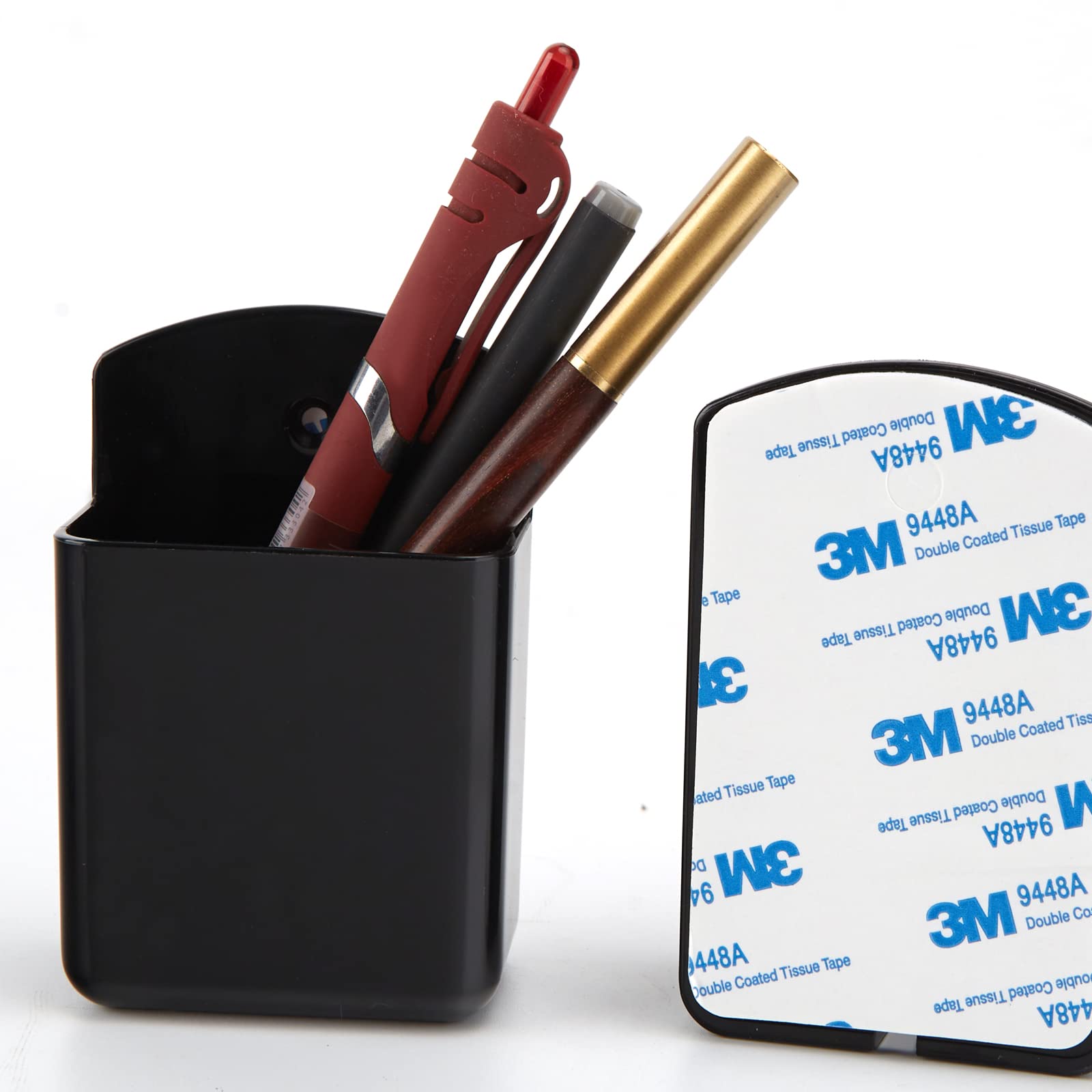 Kyien Pack Of 2 Self Adhesive Tv Air Conditioner Remote Control Holder Wall Mount Storage Box Organizer