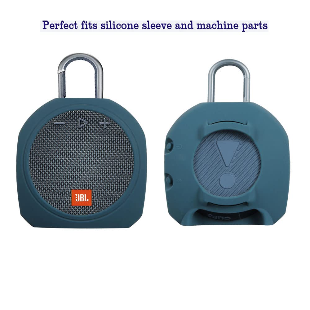 Hermitshell Silicone Carrying Case Replacement For Jbl Clip 3 Portable Waterproof Wireless Bluetooth Speaker (Blue)