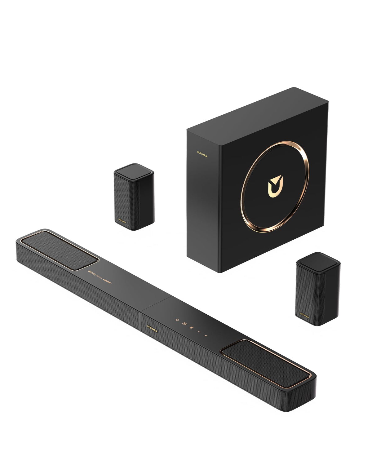 Ultimea 5.1.2Ch Sound Bar With Dolby Atmos, Surround Sound System For Tv With 2 Surround Speakers, Sound Bar For Smart Tv, Sound