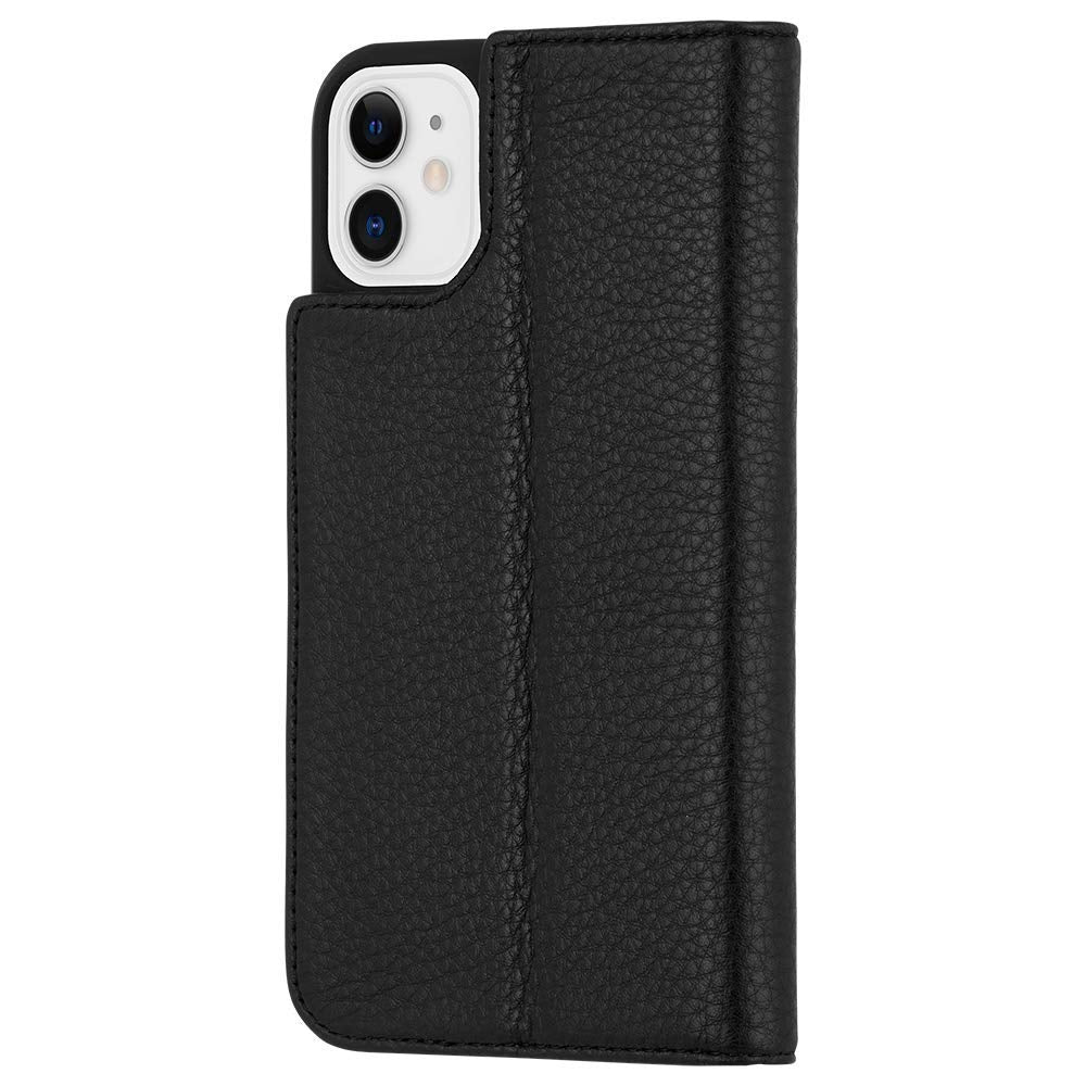 Case Mate  Leather Wallet Folio   Case For Iphone 11 Folio   10 Ft Drop Protection   6.1 Inch   Black Leather