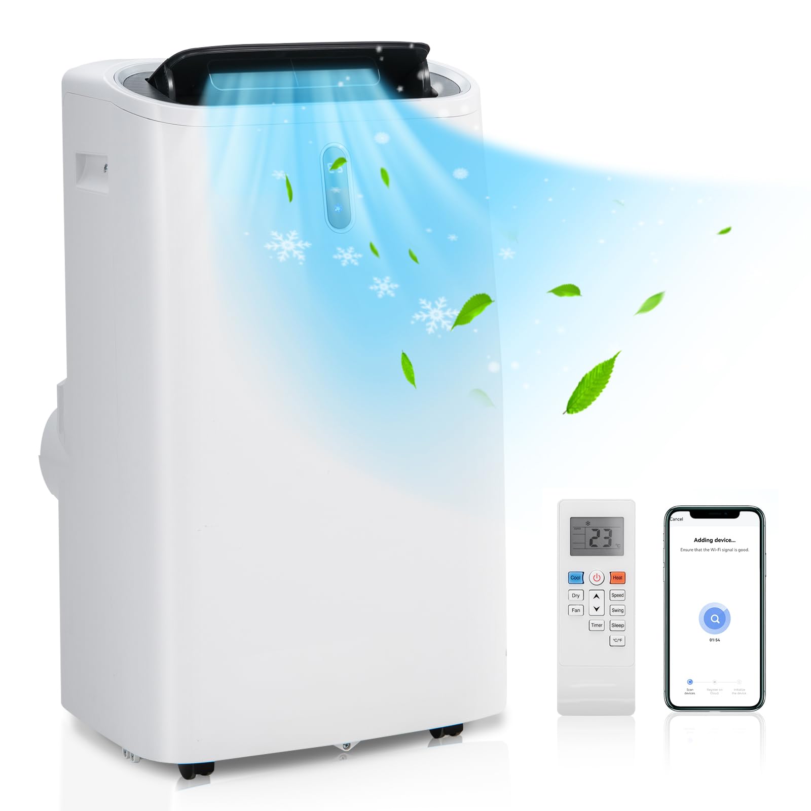 Dortala 12000 Btu Portable Air Conditioner And Heater, 4 In 1 Ac Unit With Dehumidifier, Heat, Cool, Fan, Standing Ac With Wifi