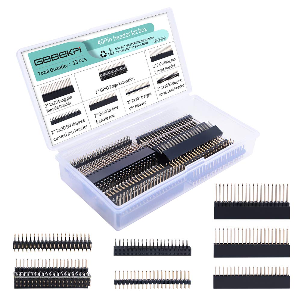 Geeekpi 2X20 40 Pin Stacking Female Header Kit For Raspberry Pi 4B/3B+/3B/2B/B+/A+/Zero/Zero W(2)/Jetson Nano/Tinker Board(7 Spe