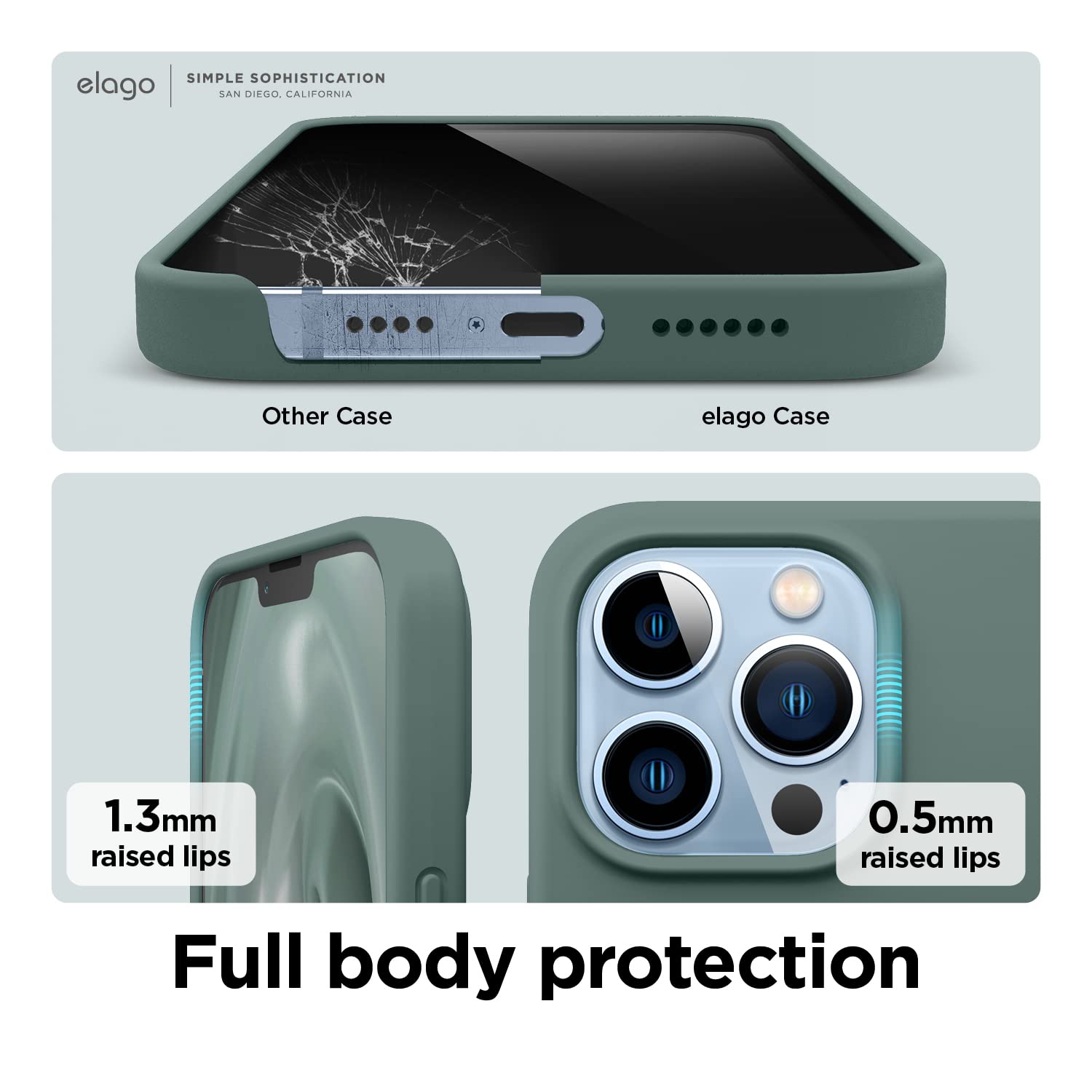 Elago Liquid Silicone Protective Case Compatible With Iphone 13 Pro Max (6.7''), Silicone, Full Protection For Mobile Phone: 3 L