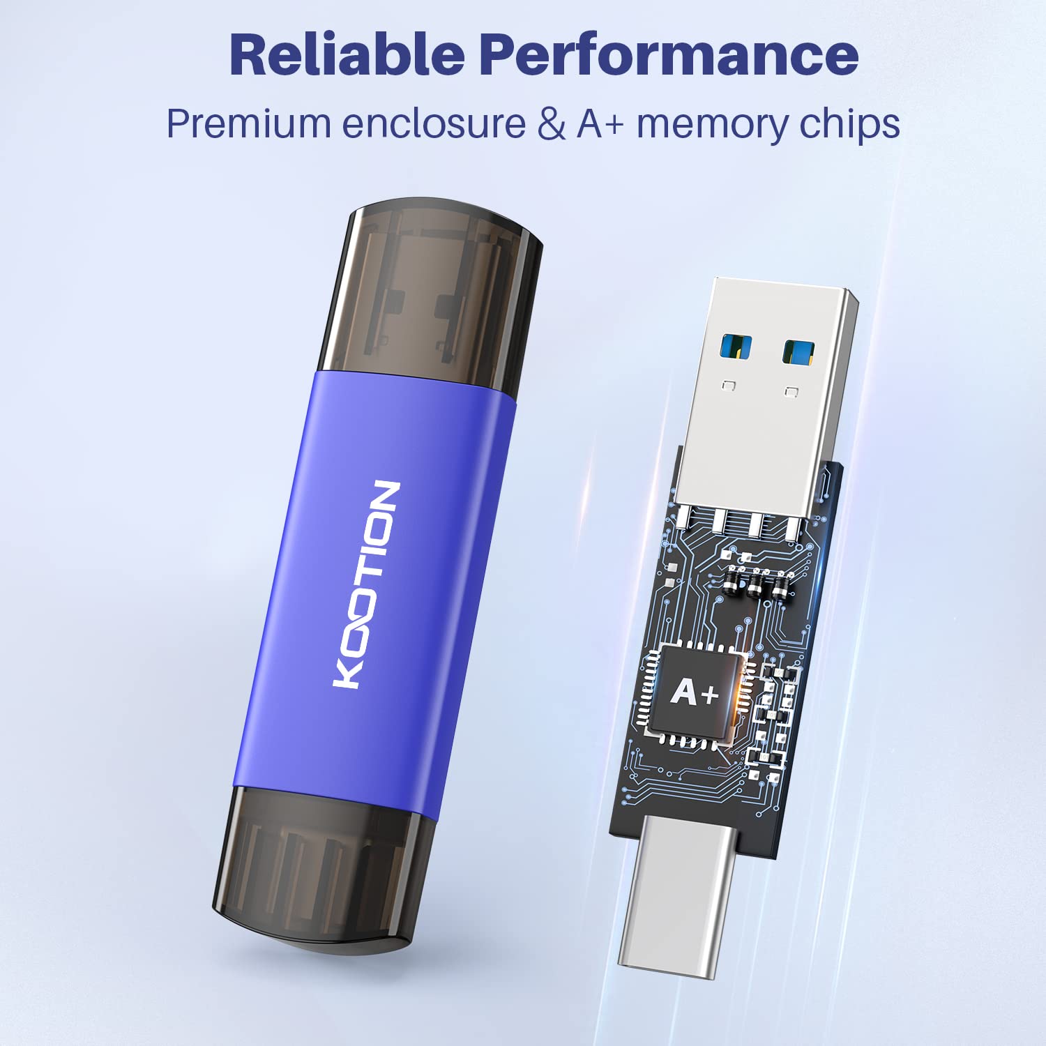 64Gb Usb C Flash Drive 5 Pack, Kootion 2 In 1 Type C Flash Drive Usb A&Usb C 3.0 Dual Drive Otg, Thumb Drive Memory Stick For An