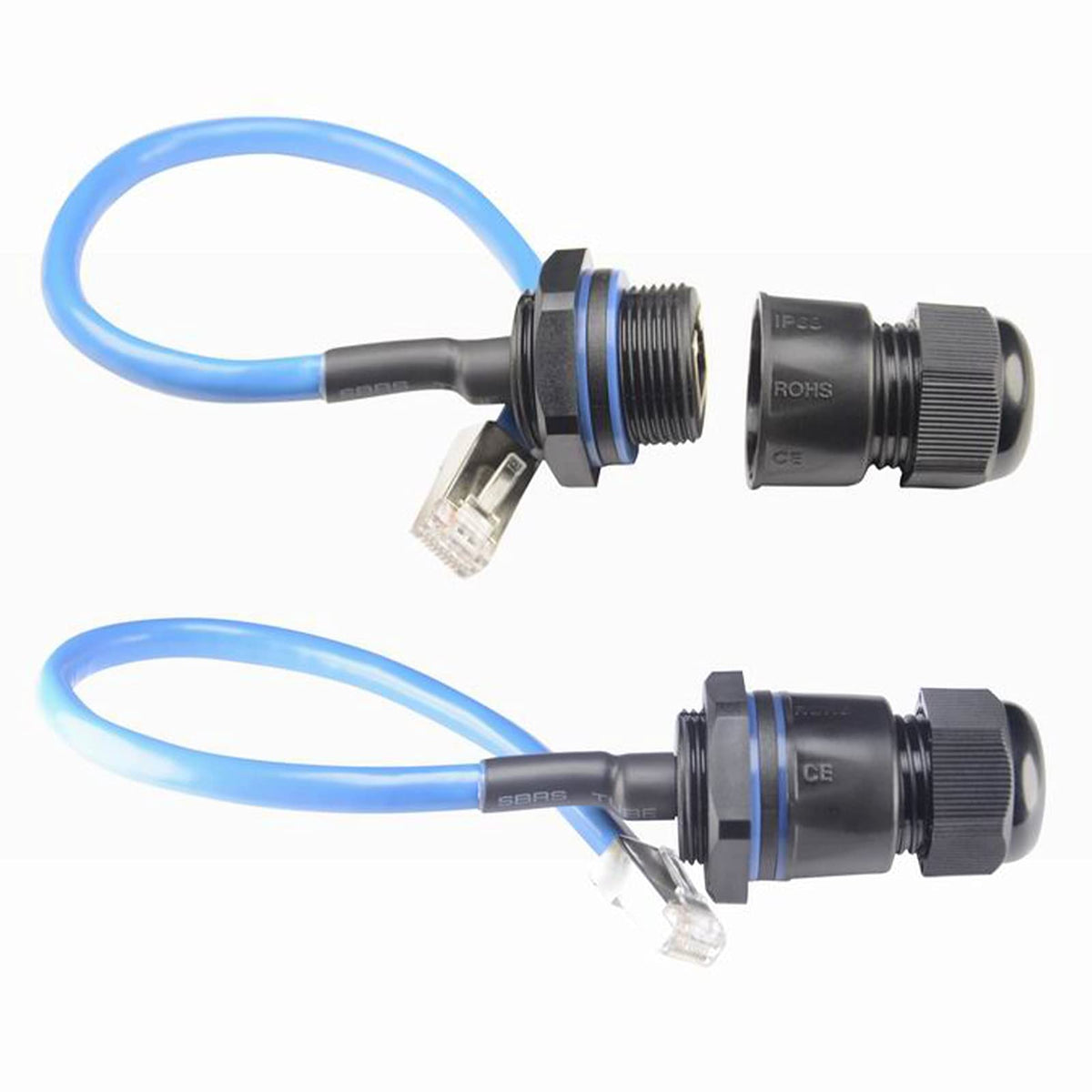 Anmbest 2Pcs Panel Mounting Rj45 Waterproof Connector M25 Cat5/5E/6 Ethernet Lan Cable Coupler With Shield Cat6 Network Cable Ou