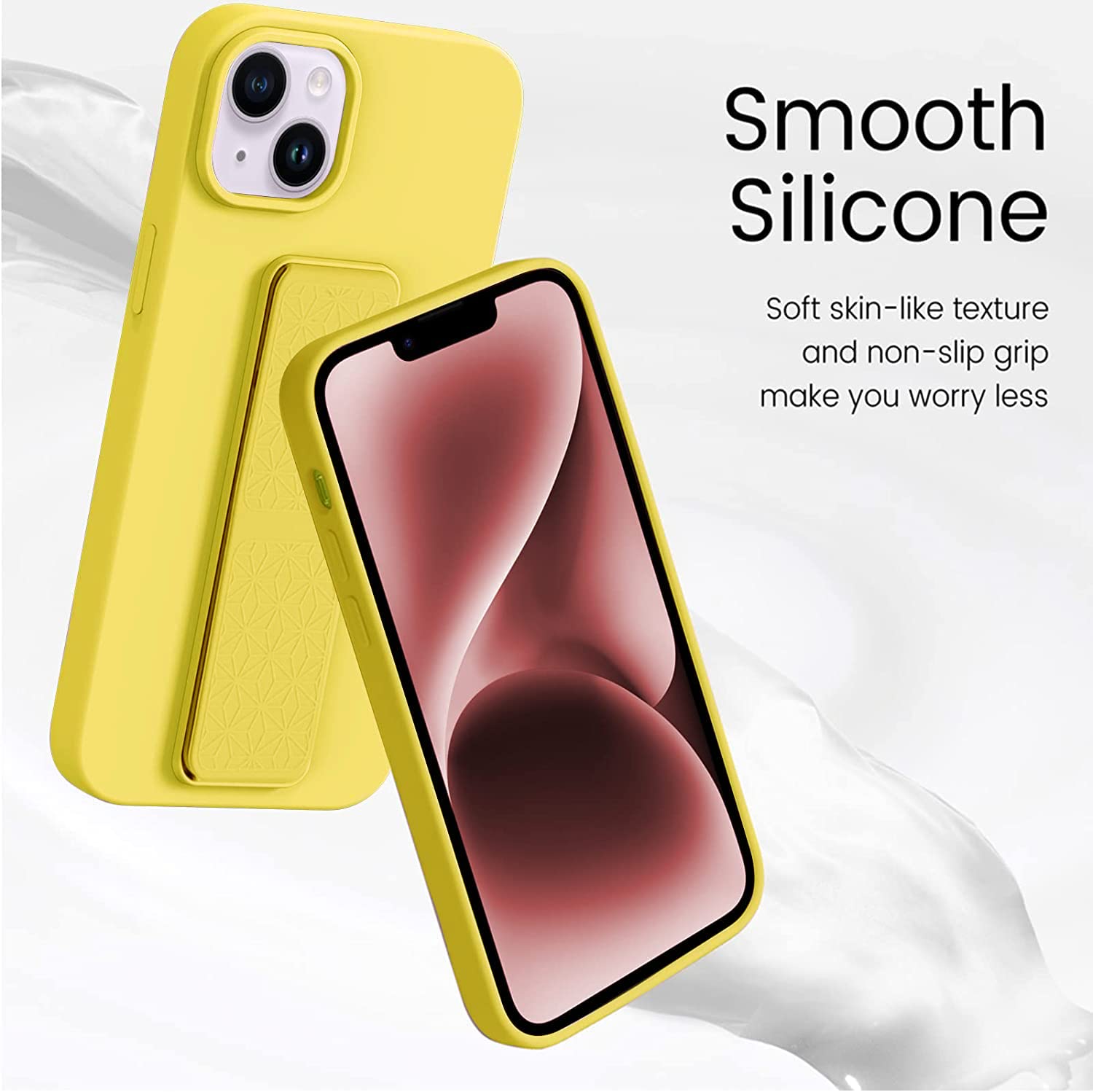 Laudtec Silicone Kickstand Case Compatible With Iphone 14 Plus Case Vertical And Horizontal Stand Hand Strap Metal Kickstand, Fl