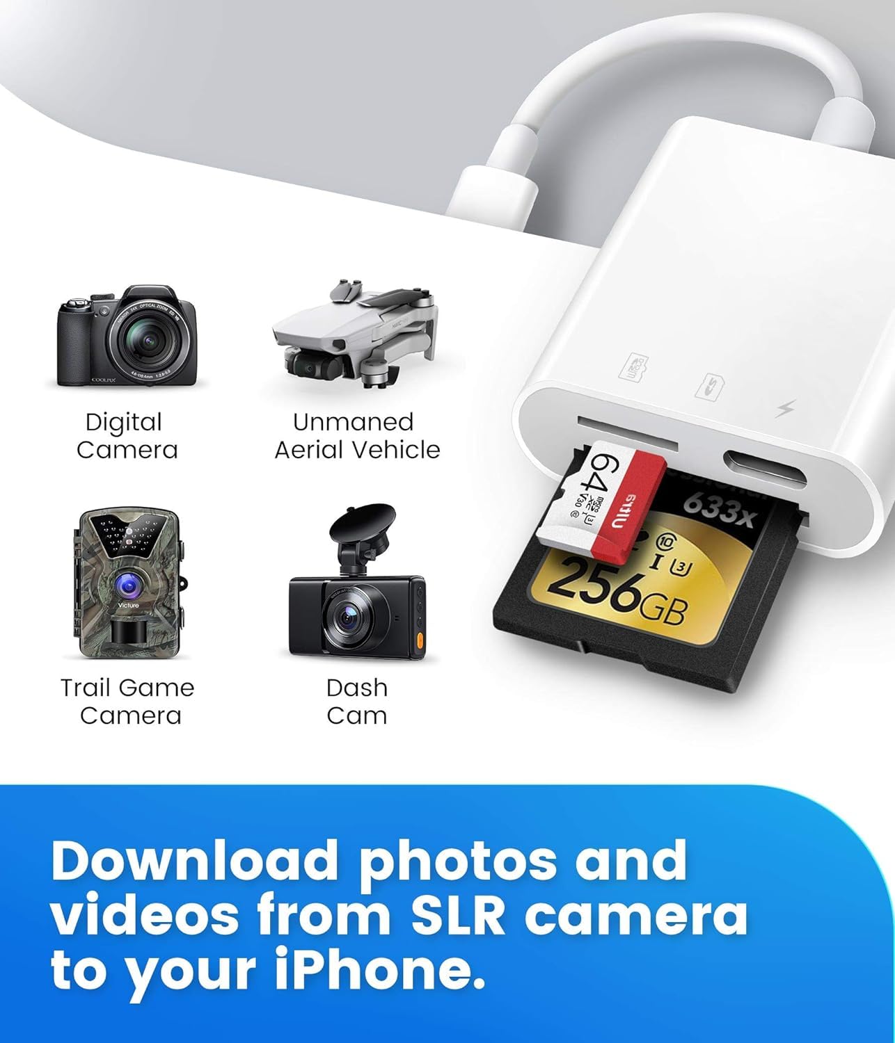Usb C Sd Tf Card Reader For Iphone 15 3 In 1 Type C Trail Camera Adapter Card Reader Plug And Play Compatible For Macbook Androi