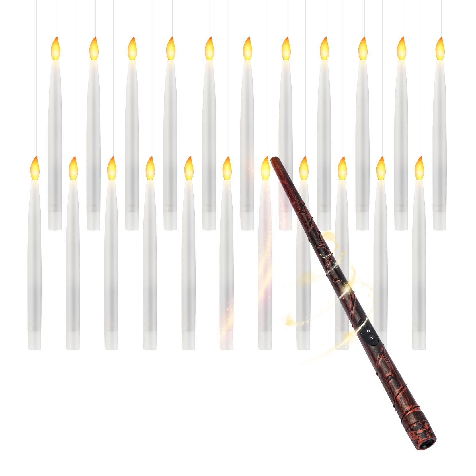 Dressvoguer 22 Pcs Christmas Tree Candles Lights Flickering Clip Flameless Led Taper Window Candles With Timer, Christmas Candle