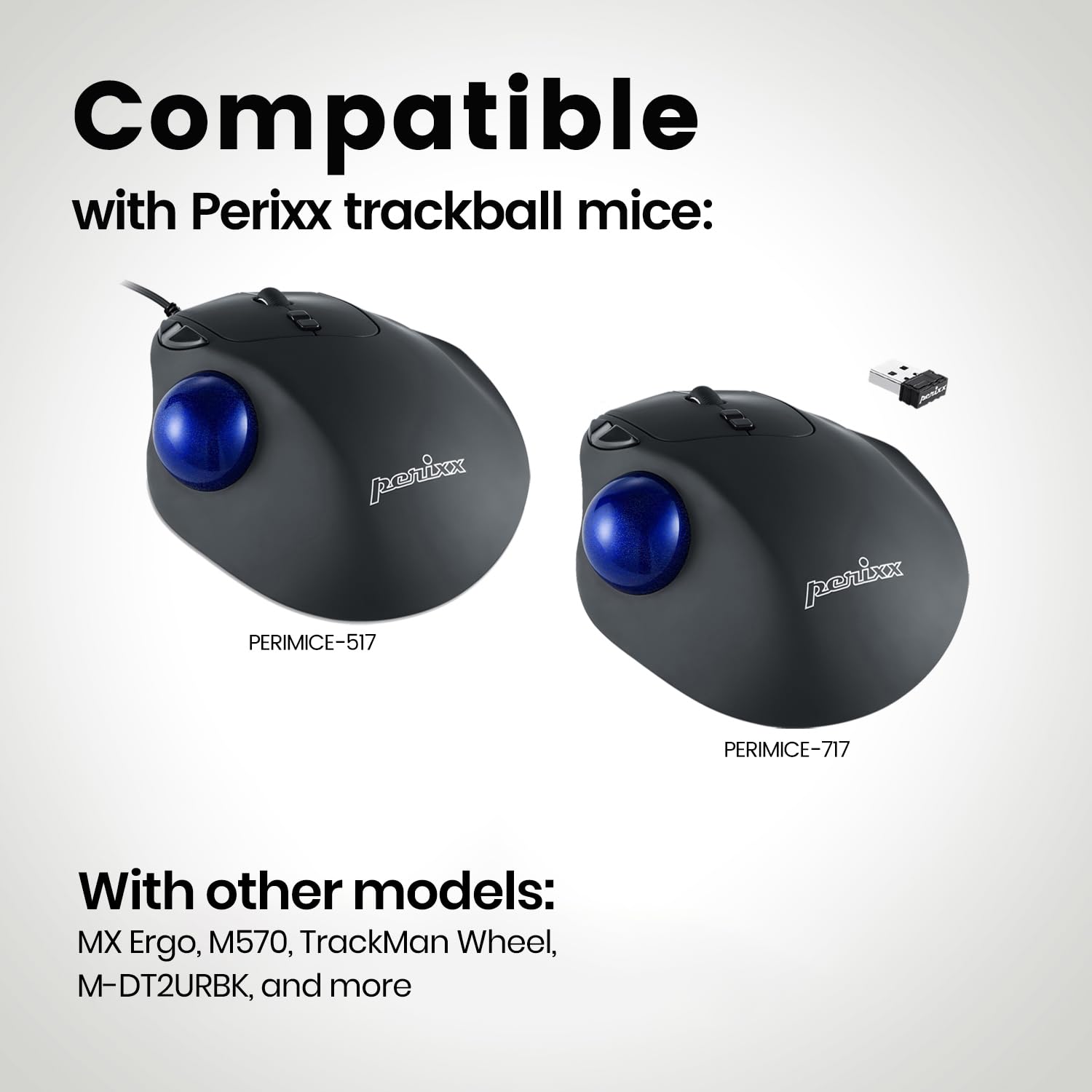 Perixx Peripro 303Gb Small Trackball 34Mm Replacement Ball For Perimice And M570 Elecom Kensington Glossy Blue (18025)