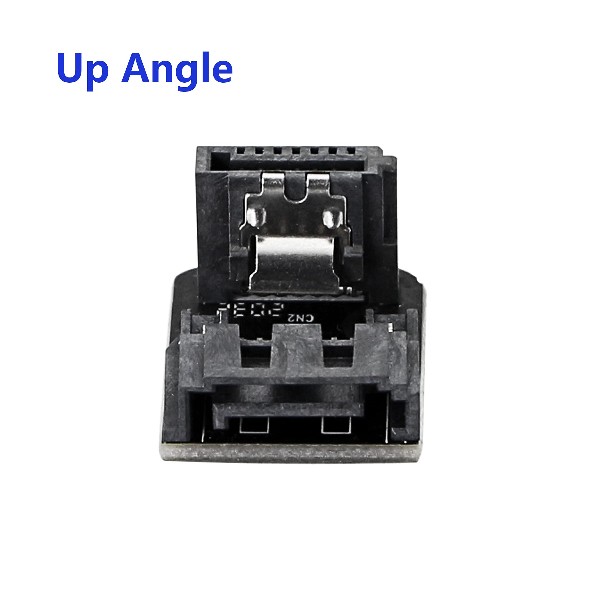 Cerrxian 90 Degree Sata Adapter, Up Angle Sata 7Pin Male To Female Converter For Motherboard Desktops Computer Ssd Hdd(Up/Front)