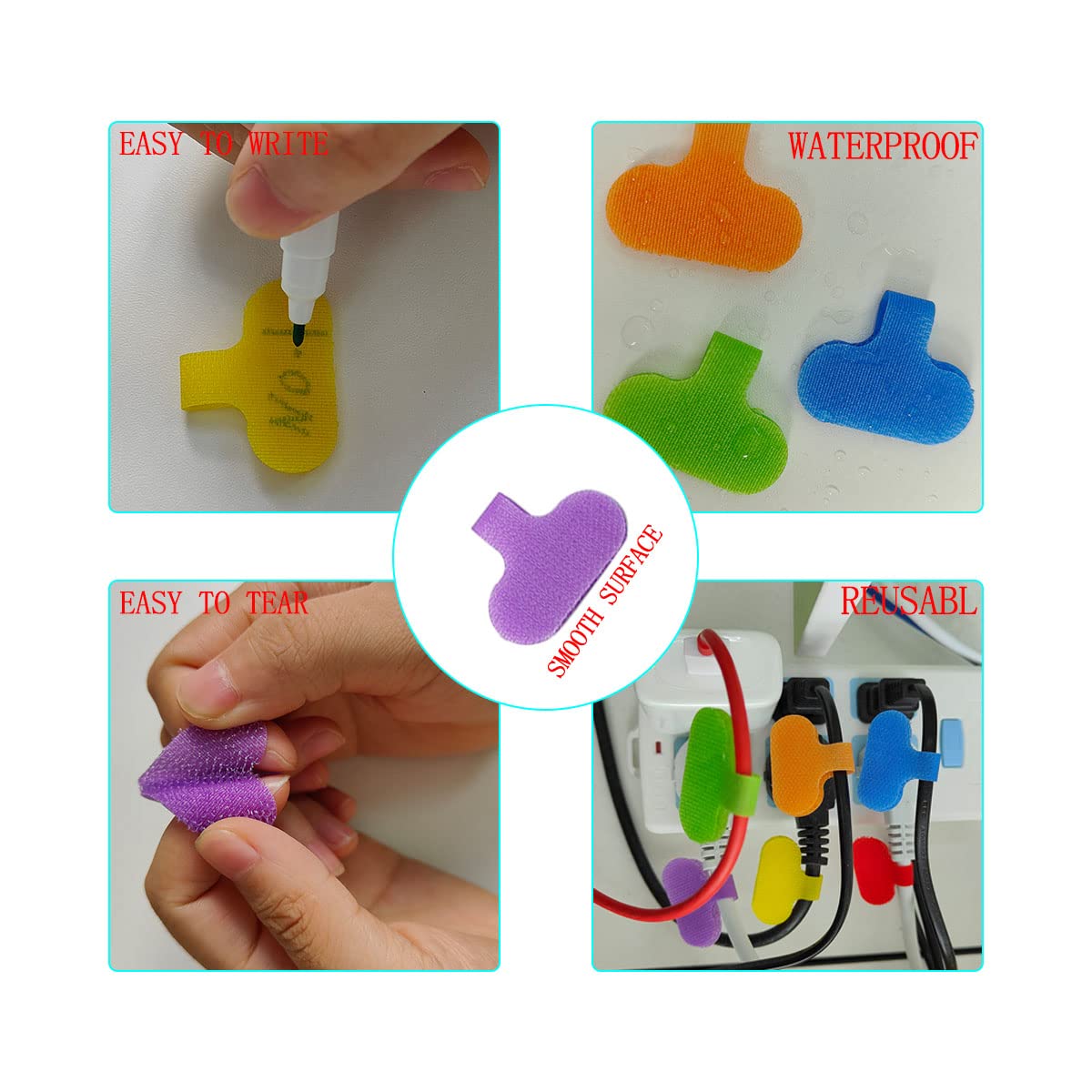 30 Pcs Cable Labels, Cord Labels, Wire Labels, Cable Labels For Electronics, Multicolor Cable Labels, Cord Label, Writable Oval