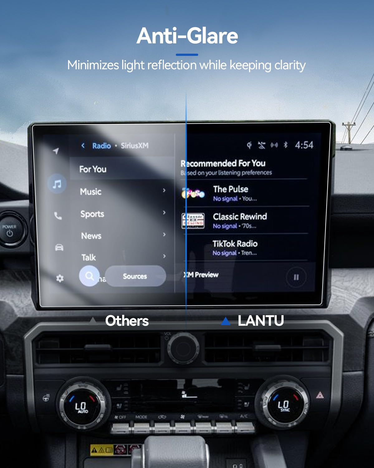 Lantu 2Pcs Car Screen Protector For 2024 Toyota Tacoma Accessories Limited/Trailhunter/Trd Pro Touchscreen Protector Film Nano H