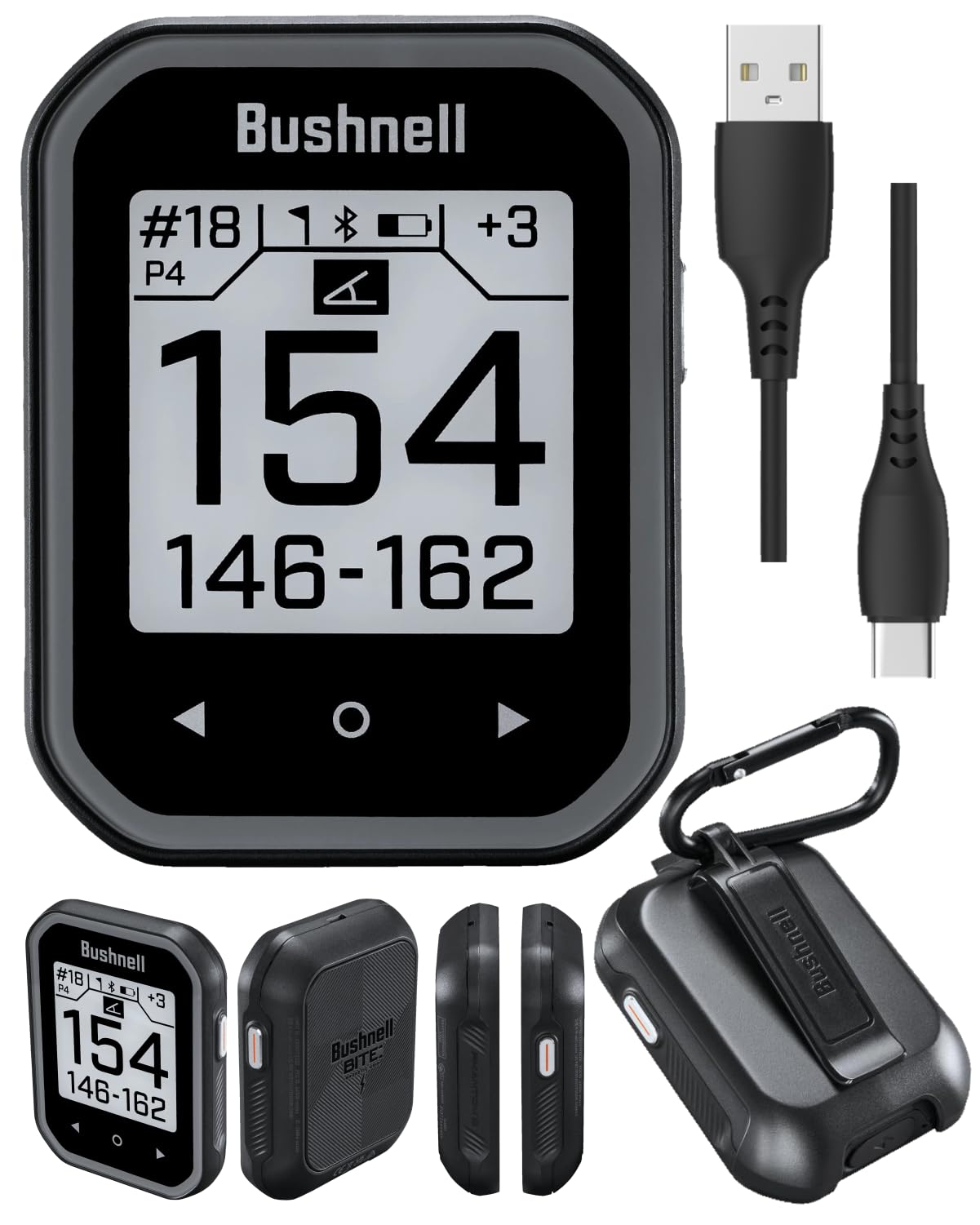 Wearable4U - Bushnell Phantom 3 Slope Gps Golf Green With Slope Technology, Touchscreen, Magnetic Cart Mount With Bundle And Len