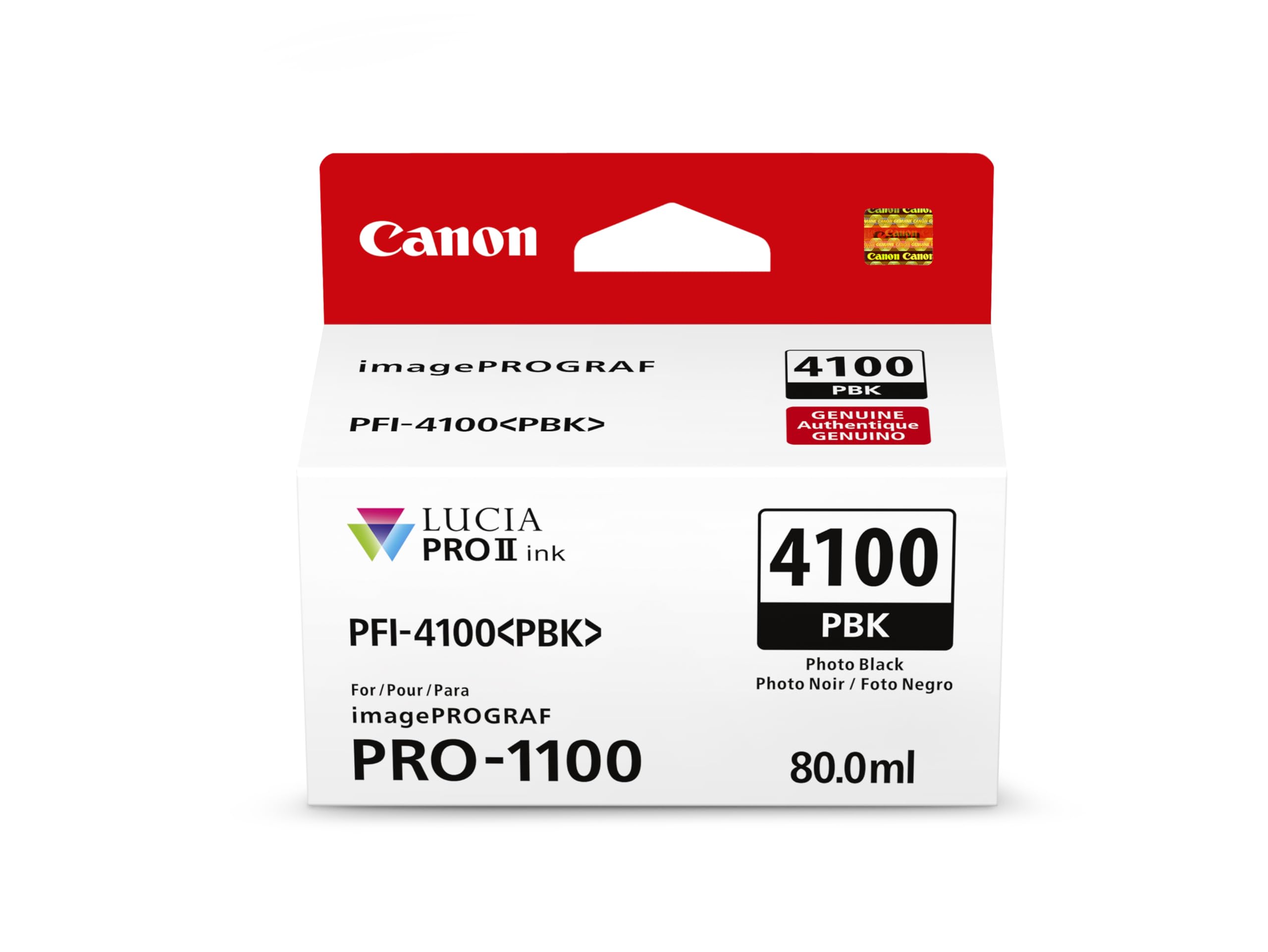 Canon PFI-4100 Genuine Photo Black Ink Tank, Compatible with imagePROGRAF PRO-1100 Printers