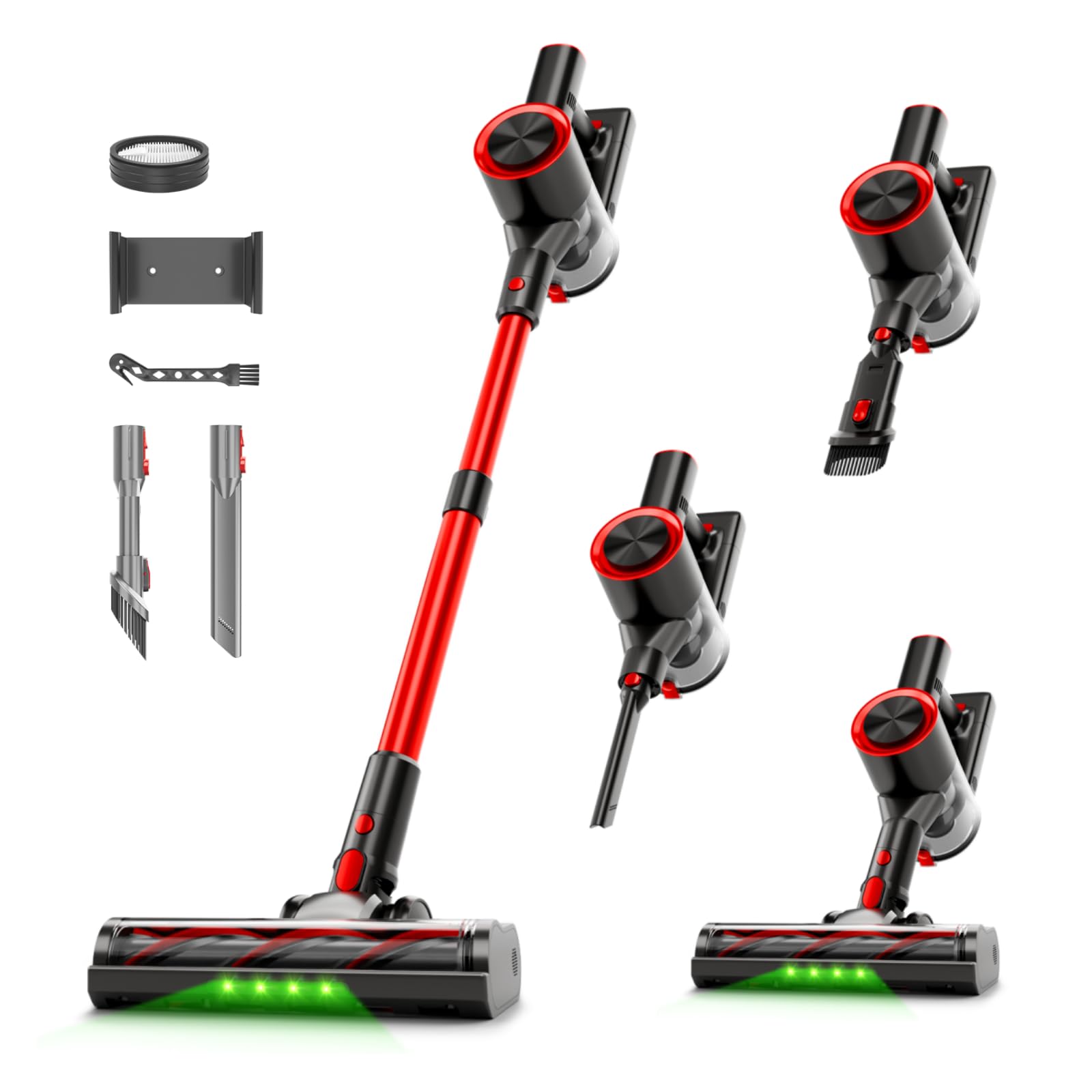 Cordless Stick Vacuum Cleaner, 40Kpa Powerful Vacuum with LED Headlights