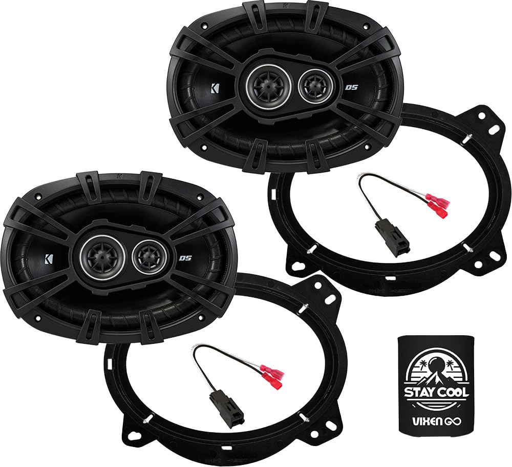 KICKER Front Door 6x9 Speakers Kit for Toyota Sienna 2021-2023 Upgrade Kit - Pair of DS Series 6x9 Inch 3-Way Speakers with Adap