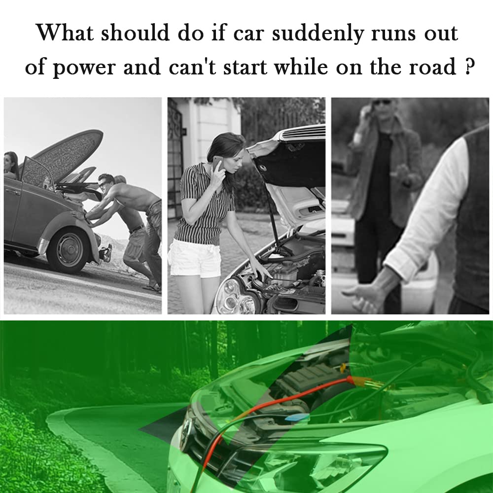 70'' 500A Heavy Battery Duty Jumper Cables   Alligator Clips Electrical Battery Clamps For Emergency Roadside Assistance   Unive