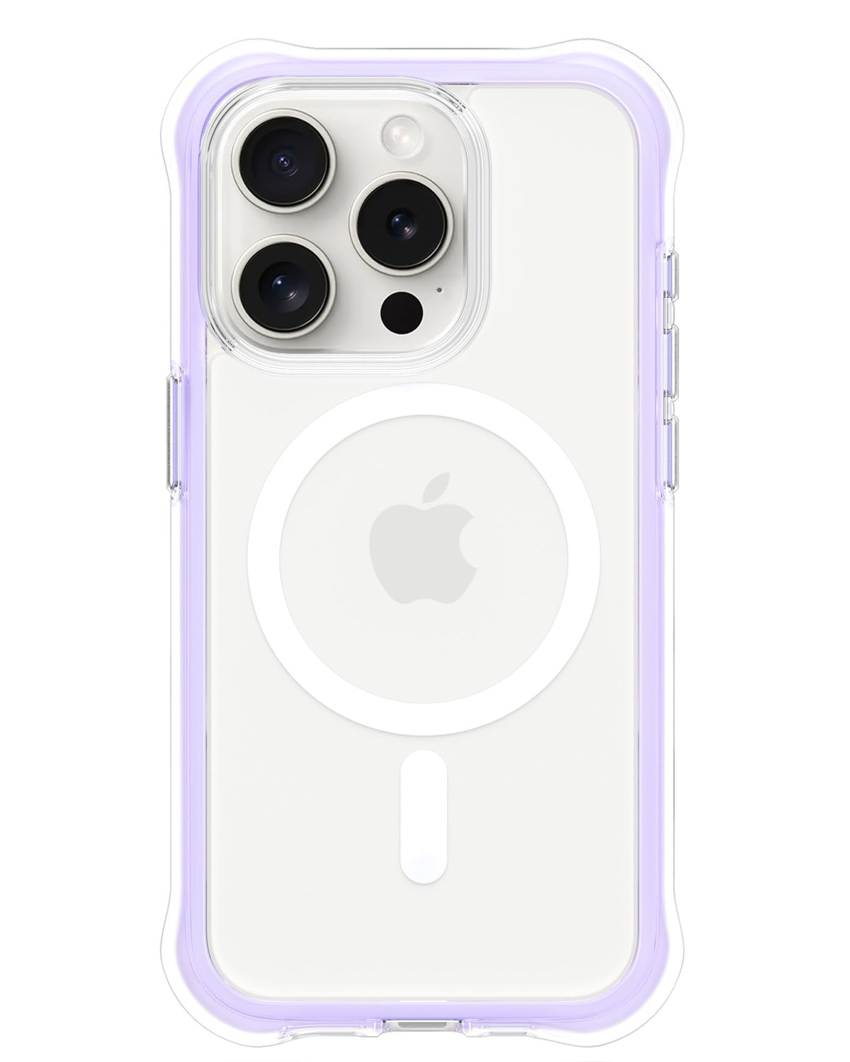 Ornarto Air Case For Iphone 15 Pro Clear, Compatible With Magsafe, Military-Grade Drop Protection Cover With Built-In Air-Purple