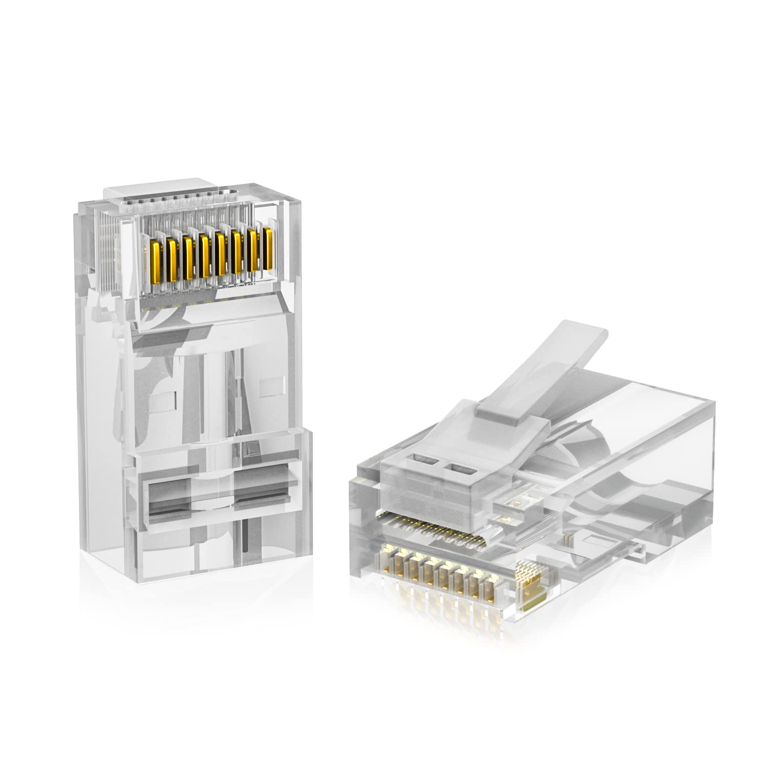Iwillink 50 Pack Rj45 Cat6 Pass Through Connectors, Ethernet Cable Crimp Connectors Utp Network Plug For Solid Wire And Standard