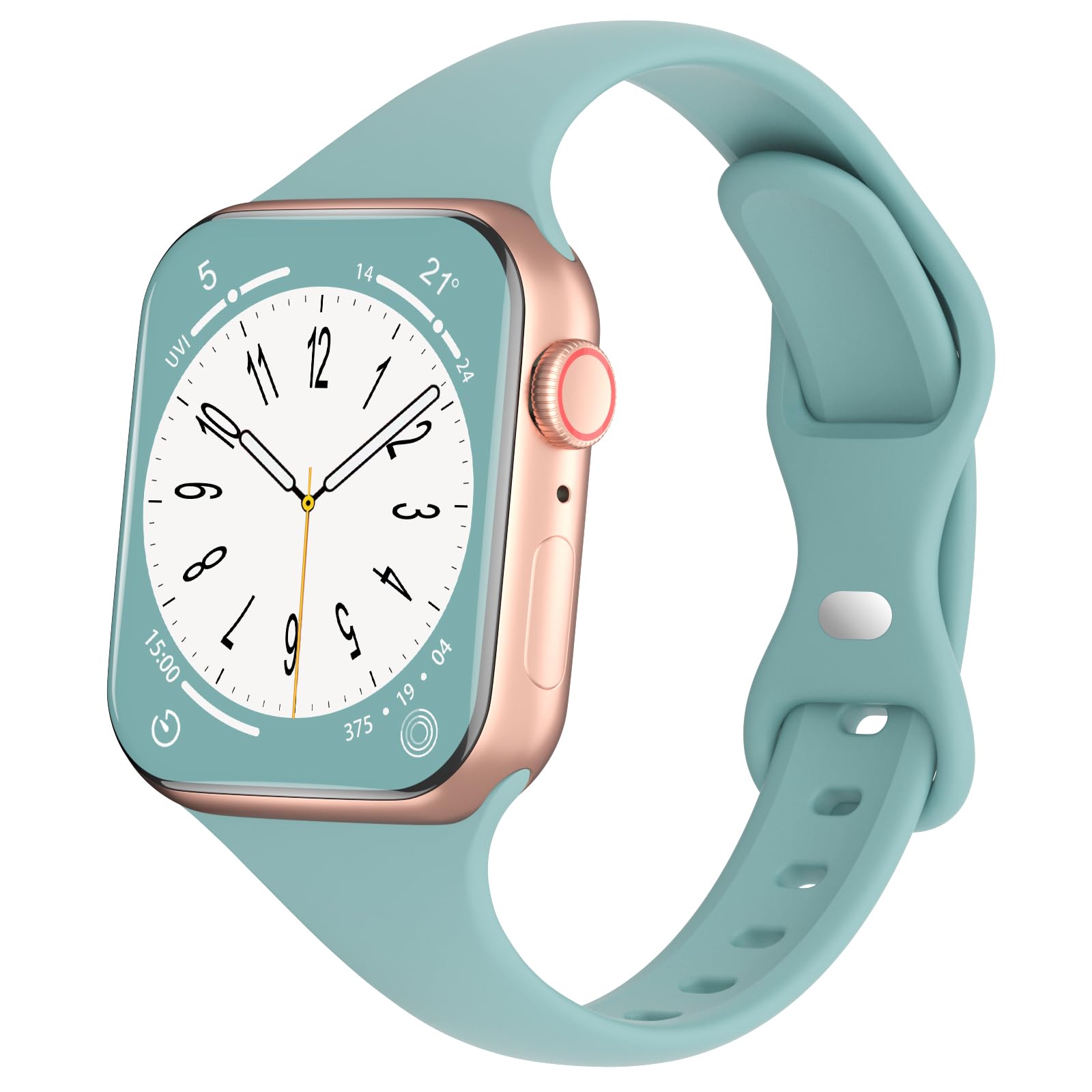 Dykeiss Sport Slim Silicone Band Compatible For Apple Watch Band 38Mm 42Mm 40Mm 44Mm, Thin Soft Narrow Replacement Strap Wristba