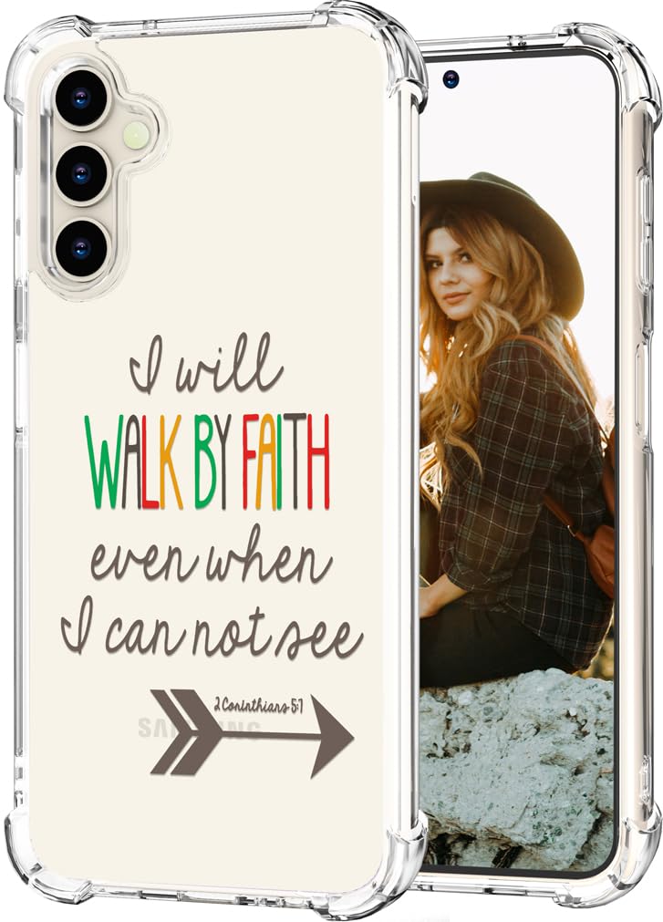 Hungo Samung Galaxy S23+ Plus Case Christian Bible Verses Cute Clear Design, Girly For Women Girls Transparent Case Compatible W