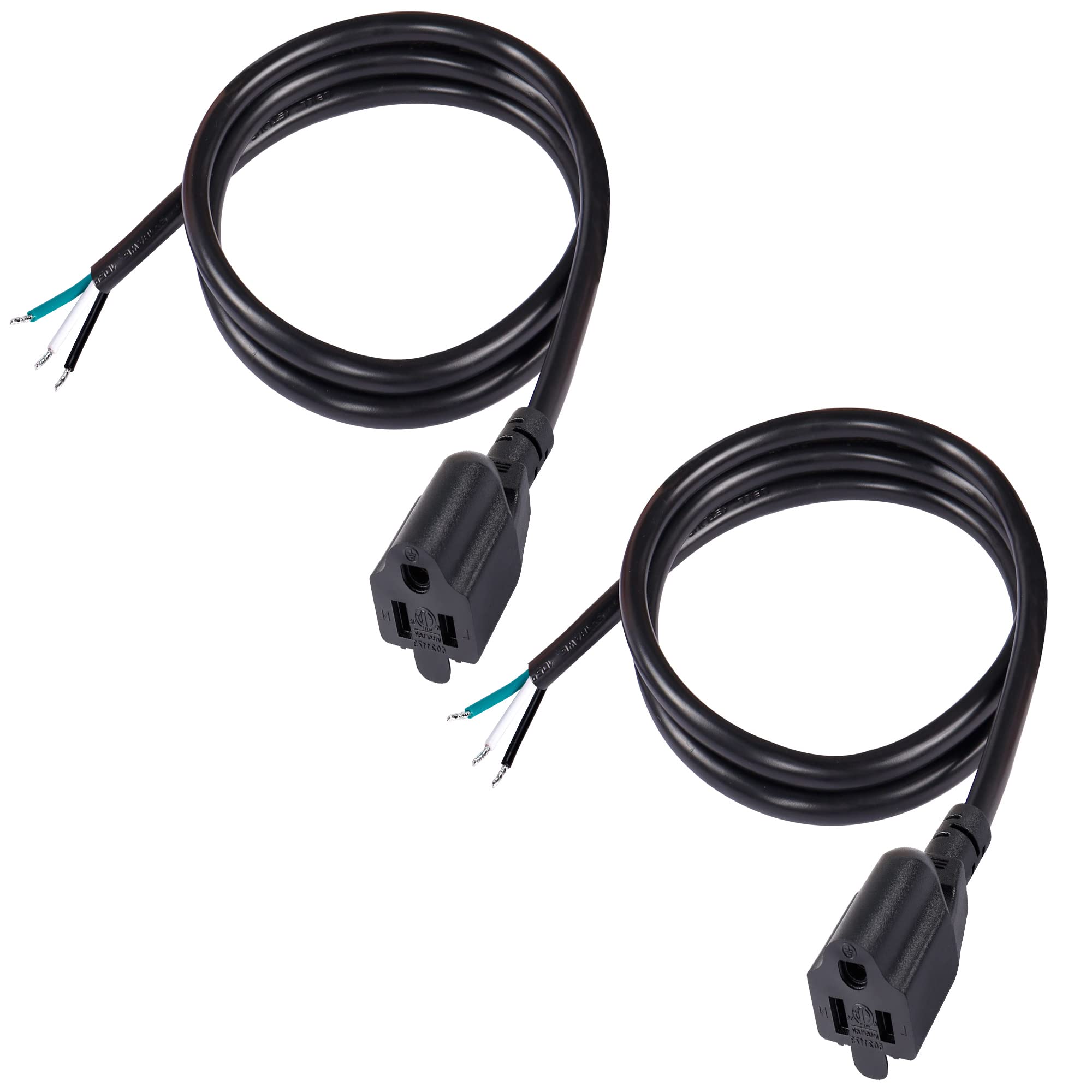 Meiriyfa 18 Gauge 3 Prong Female Nema 5 15 Plug Heavy Duty Cord Us Sjt Replacement Power Supply Cable 10A 110V 115V 120V Pigtail