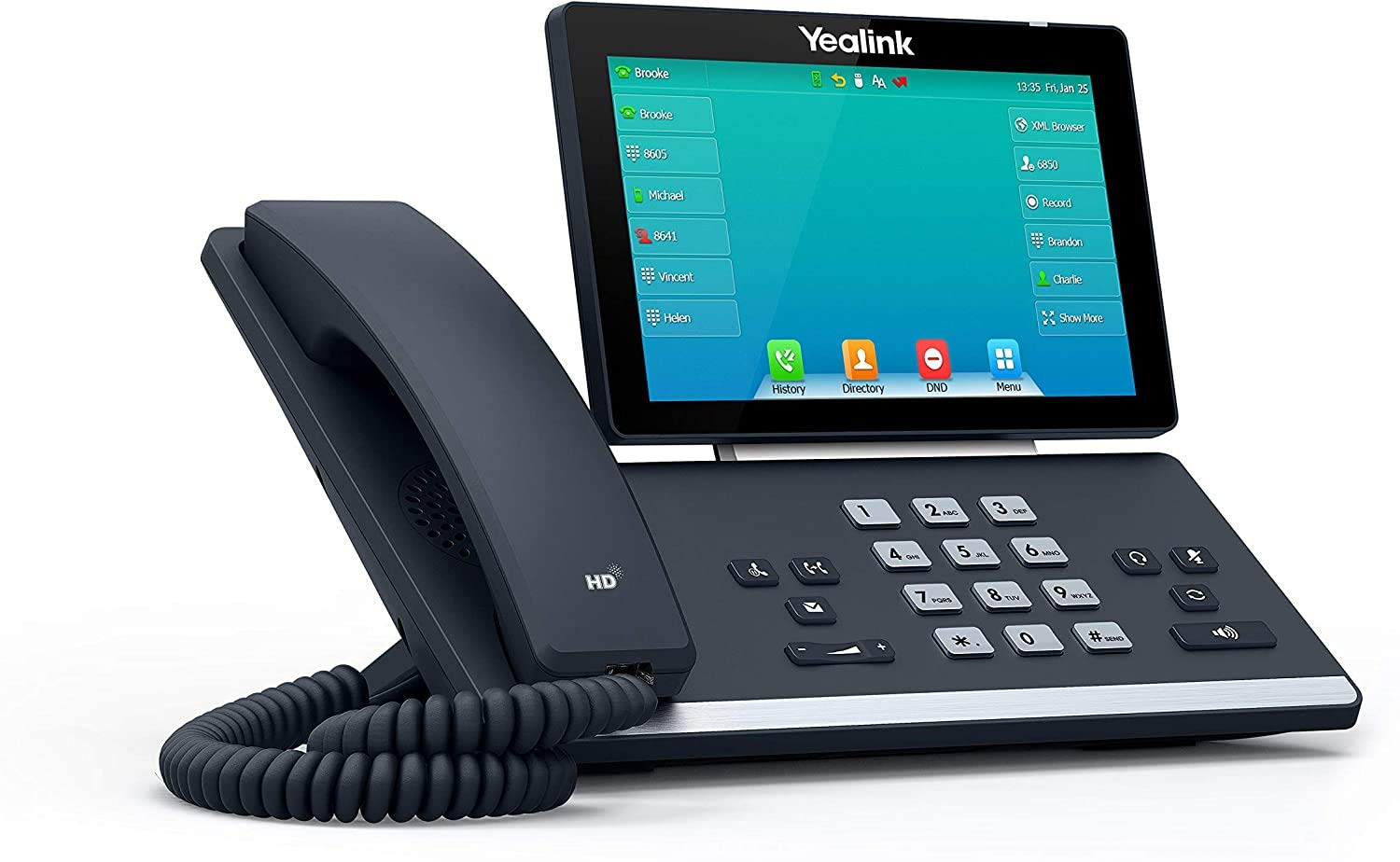 Yealink SIP-T57W IP Phone - Corded - Corded/Cordless - Bluetooth, Wi-Fi - Wall Mountable, Desktop - Classic Gray