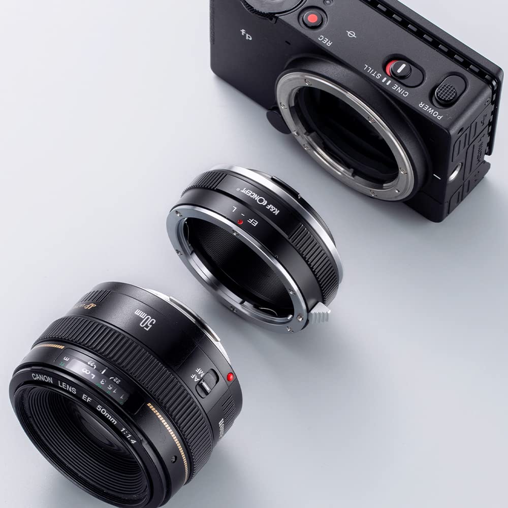 K&F Concept Lens Mount Adapter Eos L Manual Focus Compatible With Canon (Ef/Ef S) Lens To L Mount Camera Body