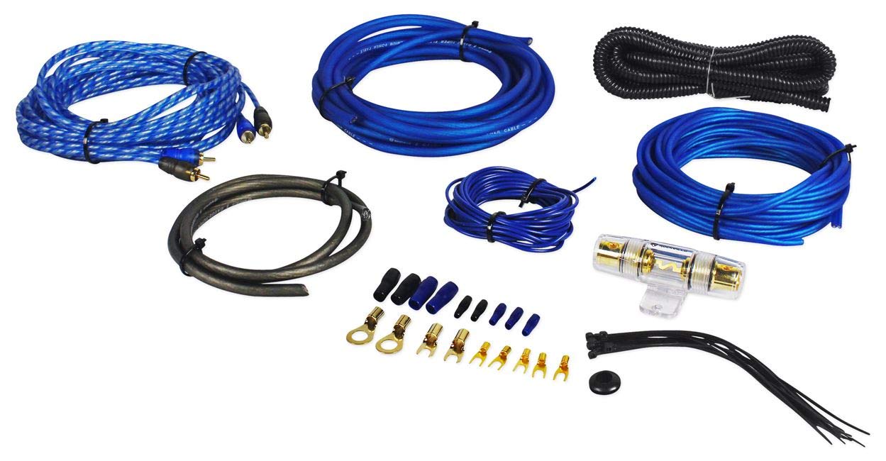 Rockville Rwk81 8 Gauge Complete Amp Installation Wire Kit With 100% Copper Rca,Black